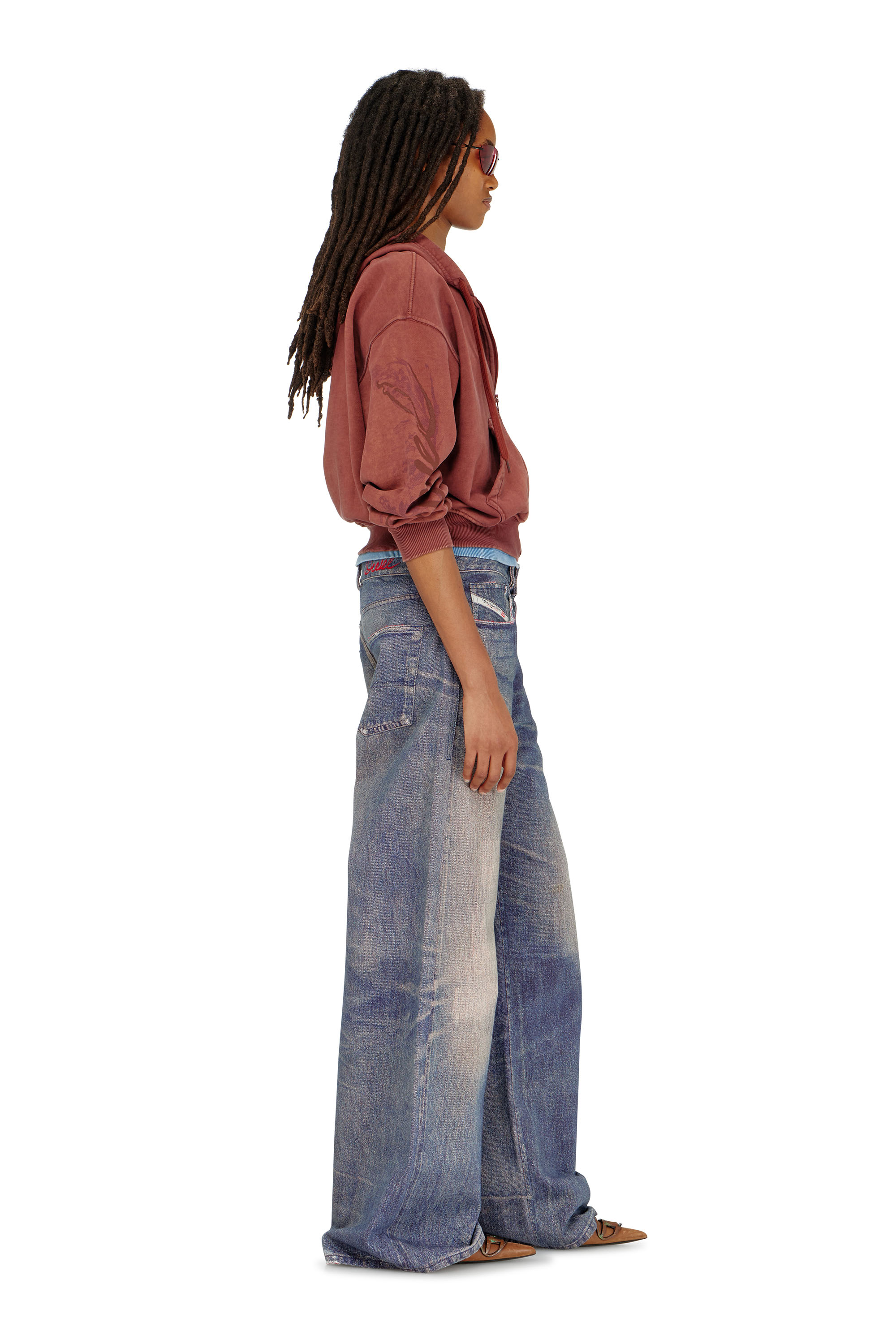 Diesel - Woman's Relaxed Jeans 1996 D-Sire 09P95, Dark Blue - 3