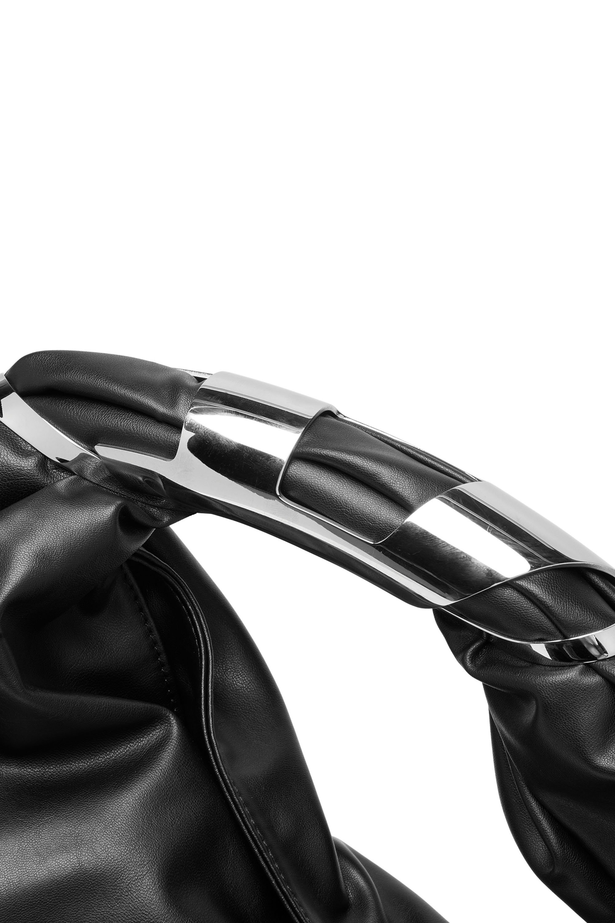 Diesel - GRAB-D HOBO S, Woman Grab-D S-Hobo bag with Oval D handle in Black - Image 5