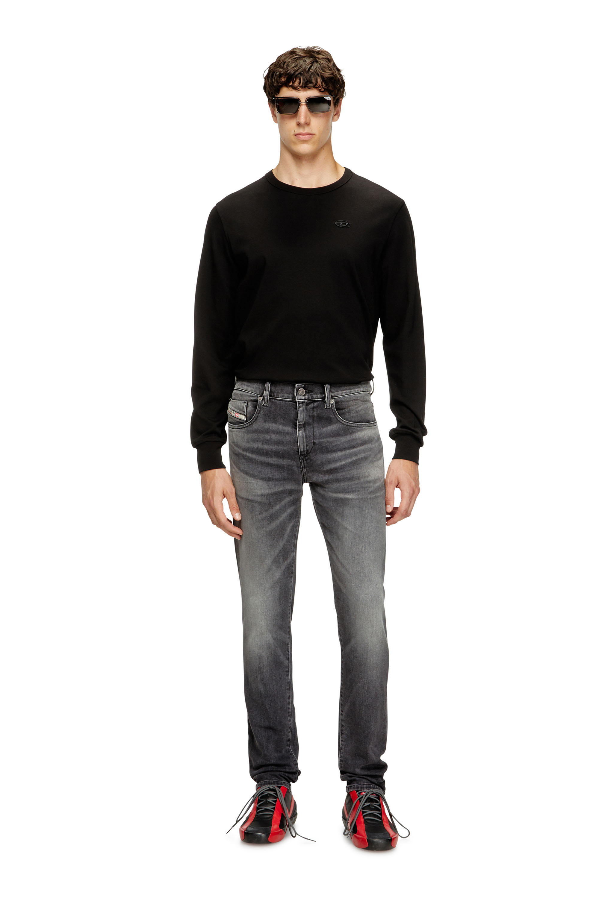 Diesel - Man's Slim Jeans 2019 D-Strukt 09J52, Black/Dark grey - 2