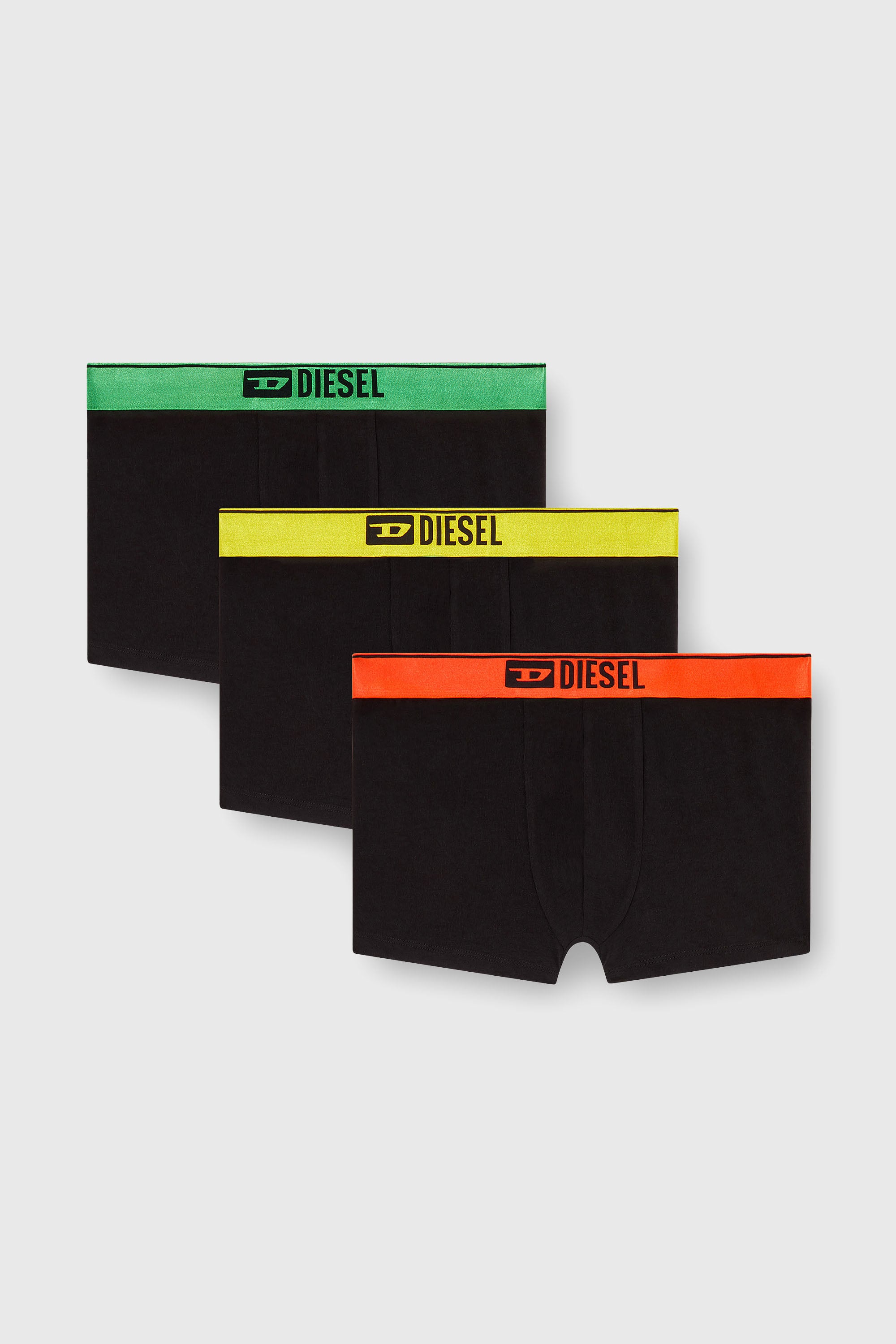 Diesel - DAMIEN-GFT-3PACK, Man's Three-pack boxer briefs with metallic waistband in Black - 1