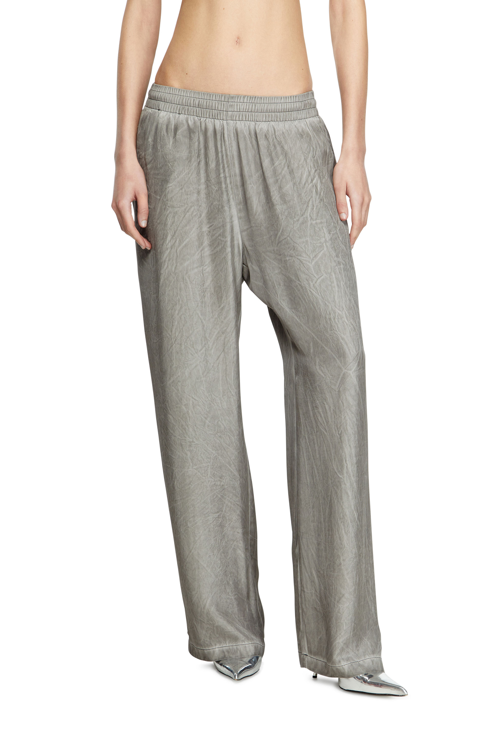 Diesel - P-LEON, Unisex's Fluid crinkled track pants in Grey - 1