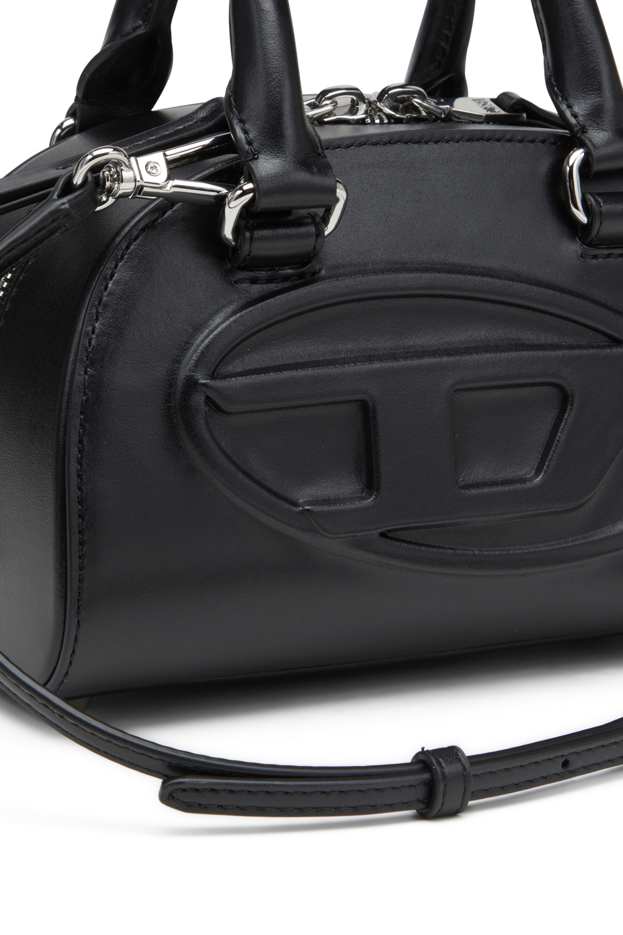 Diesel - 1DR DOME CROSSBODY, Woman's 1DR Dome-Leather mini bowling bag in Black - 5