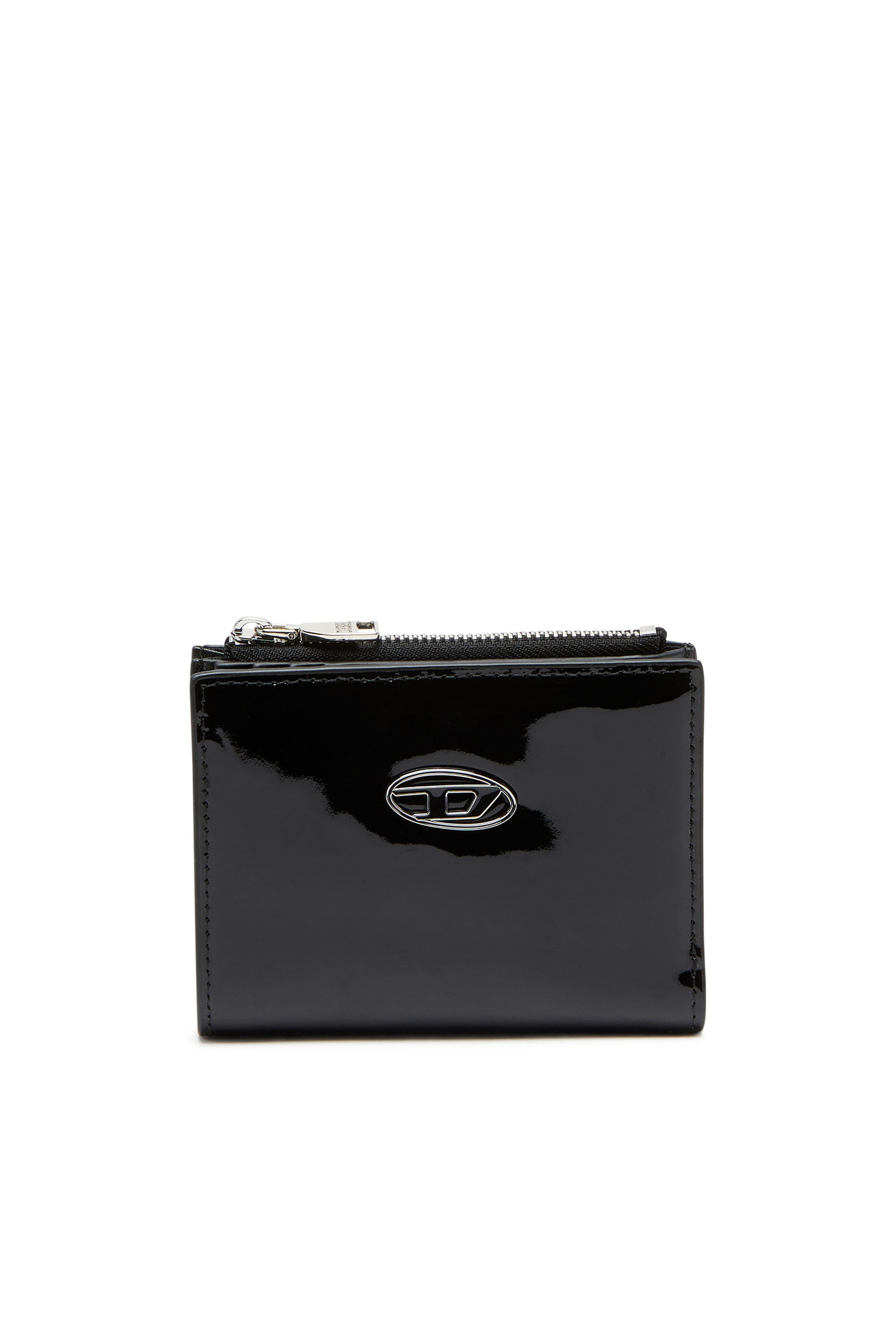 Diesel - PLAY BI-FOLD ZIP II, Woman Small wallet in glossy leather in Black - Image 1