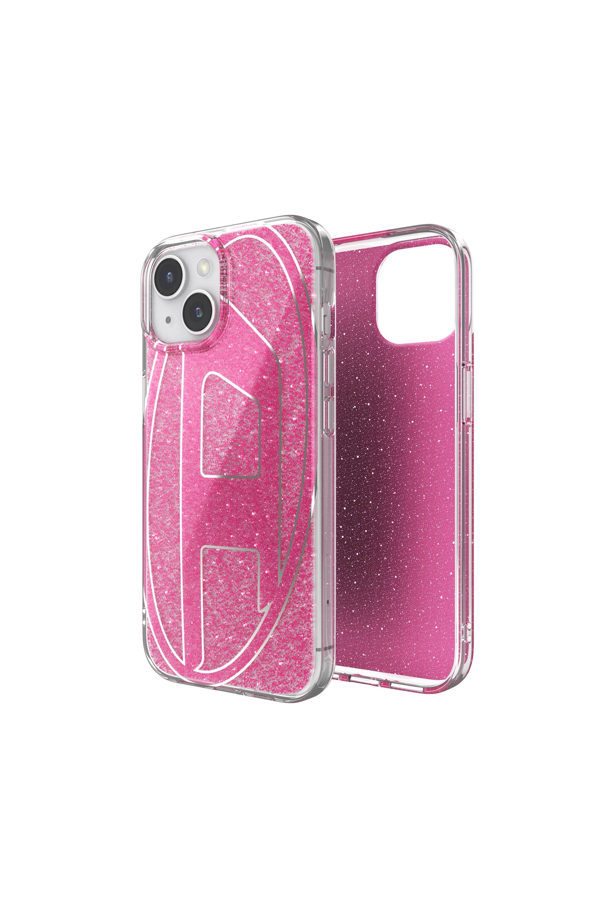 Diesel - 60035 AOP CASE, Unisex Glitter Case for iP 15 in Pink - Image 1