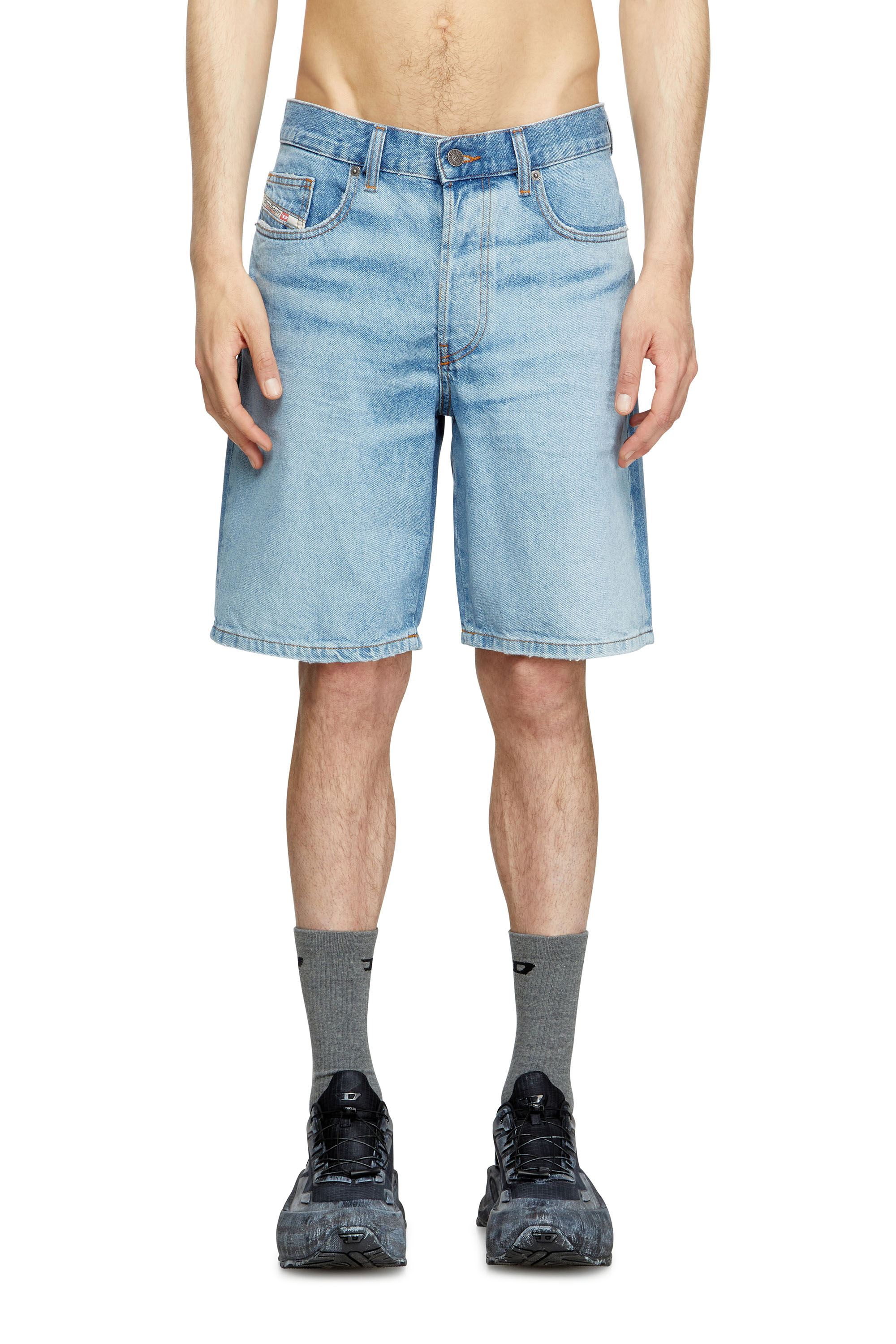 Diesel - REGULAR-SHORT, Man's Denim shorts in Light Blue - 2