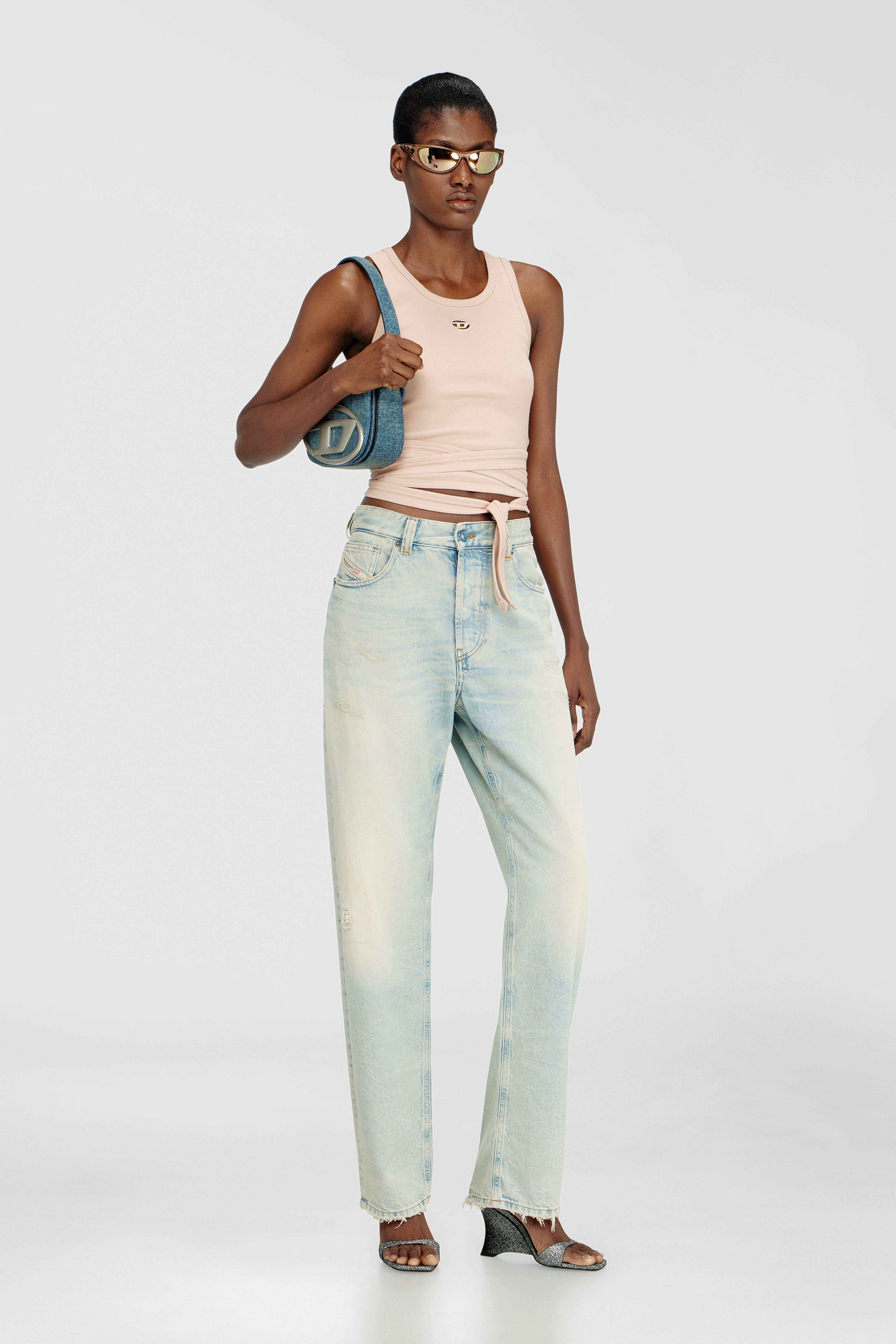 Diesel - 1DR, Woman's 1DR-Iconic shoulder bag in solarised denim in Blue - 2
