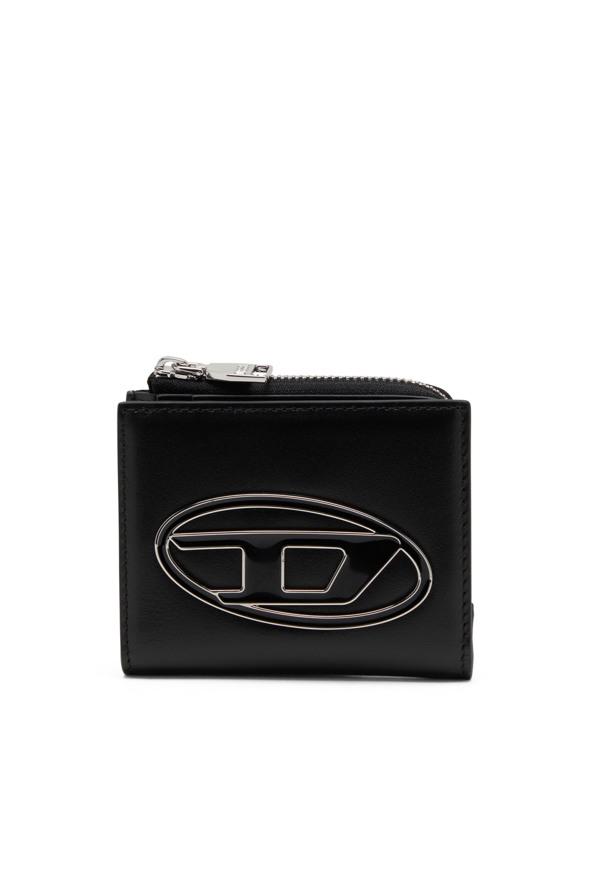 Diesel - 1DR CARD HOLDER ZIP L, Woman Bi-fold card holder in nappa leather in Black - Image 2
