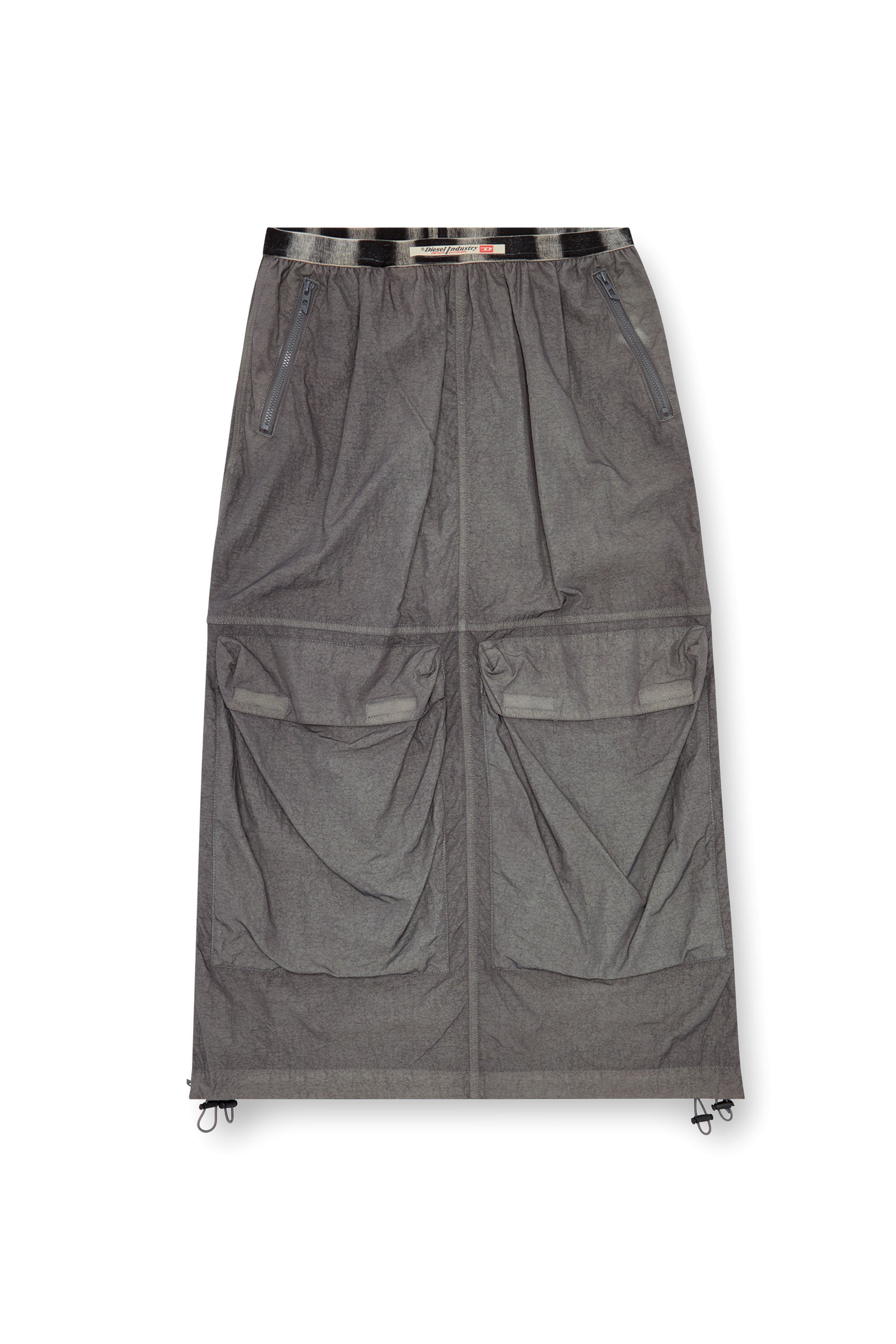 Diesel - O-ASIS, Woman Cargo midi skirt in recycled nylon in Grey - Image 3