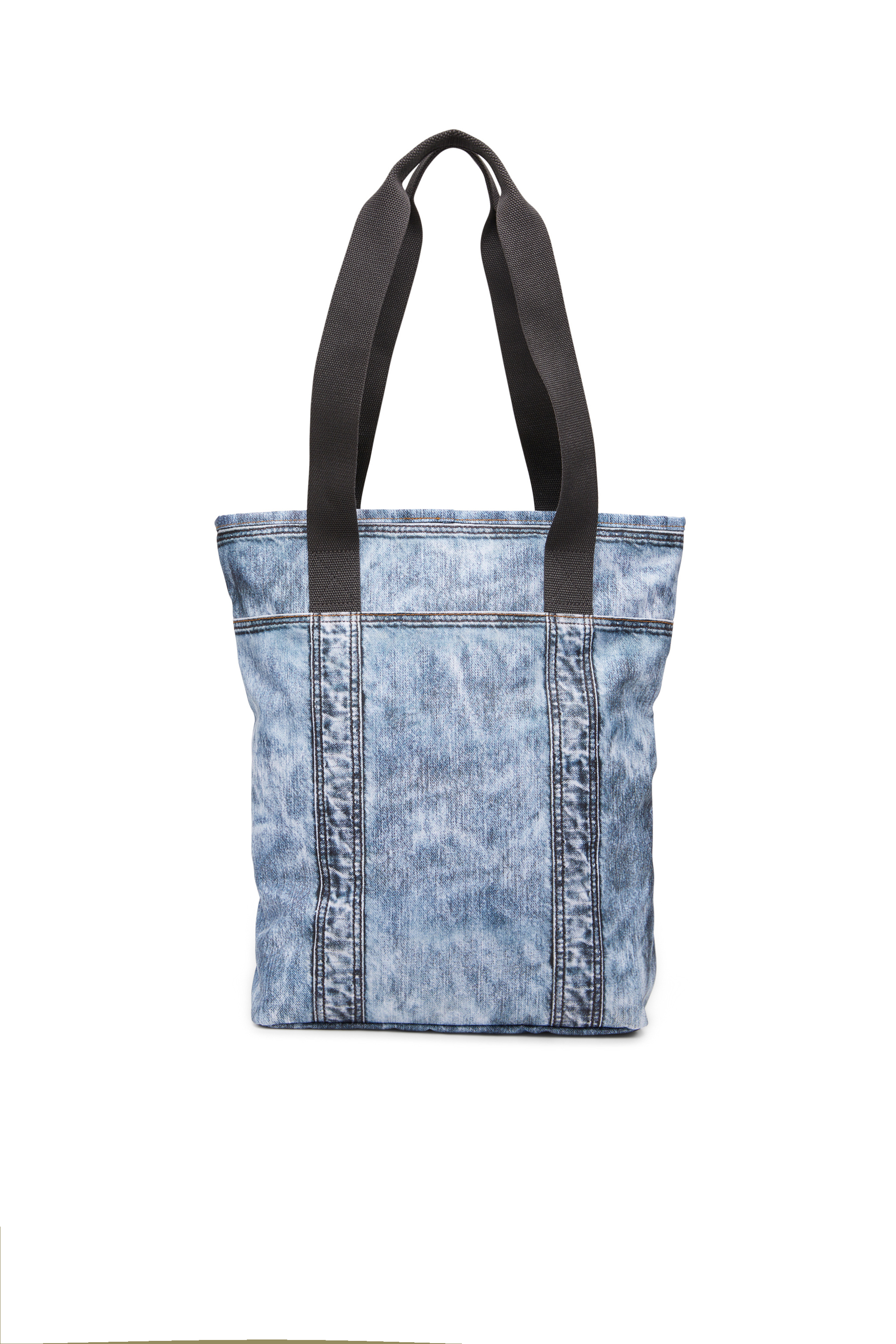 Diesel - DIESEL TOTE, Unisex's Tote bag in trompe l'oeil denim in Blue - 2