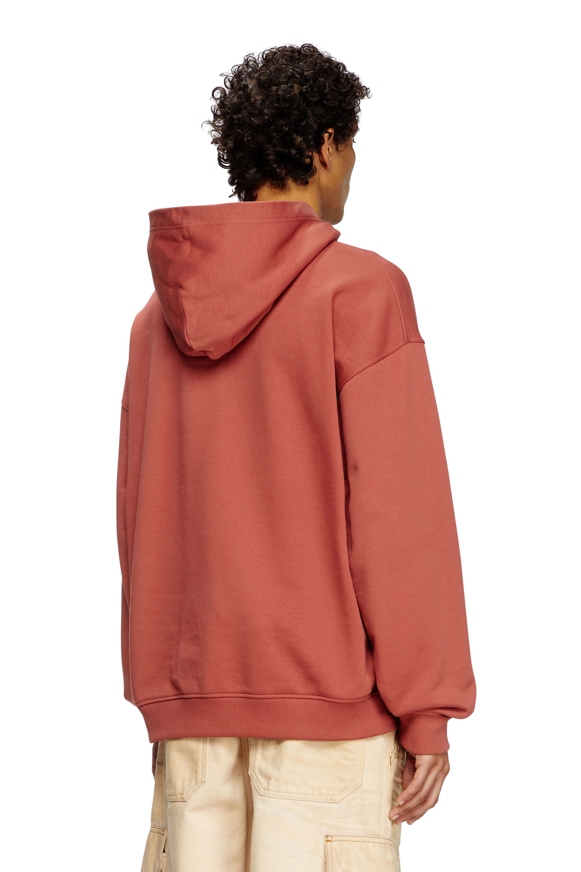 Diesel - S-BOXT-HOOD-D, Man's Hoodie with D logo patch in Red - 4