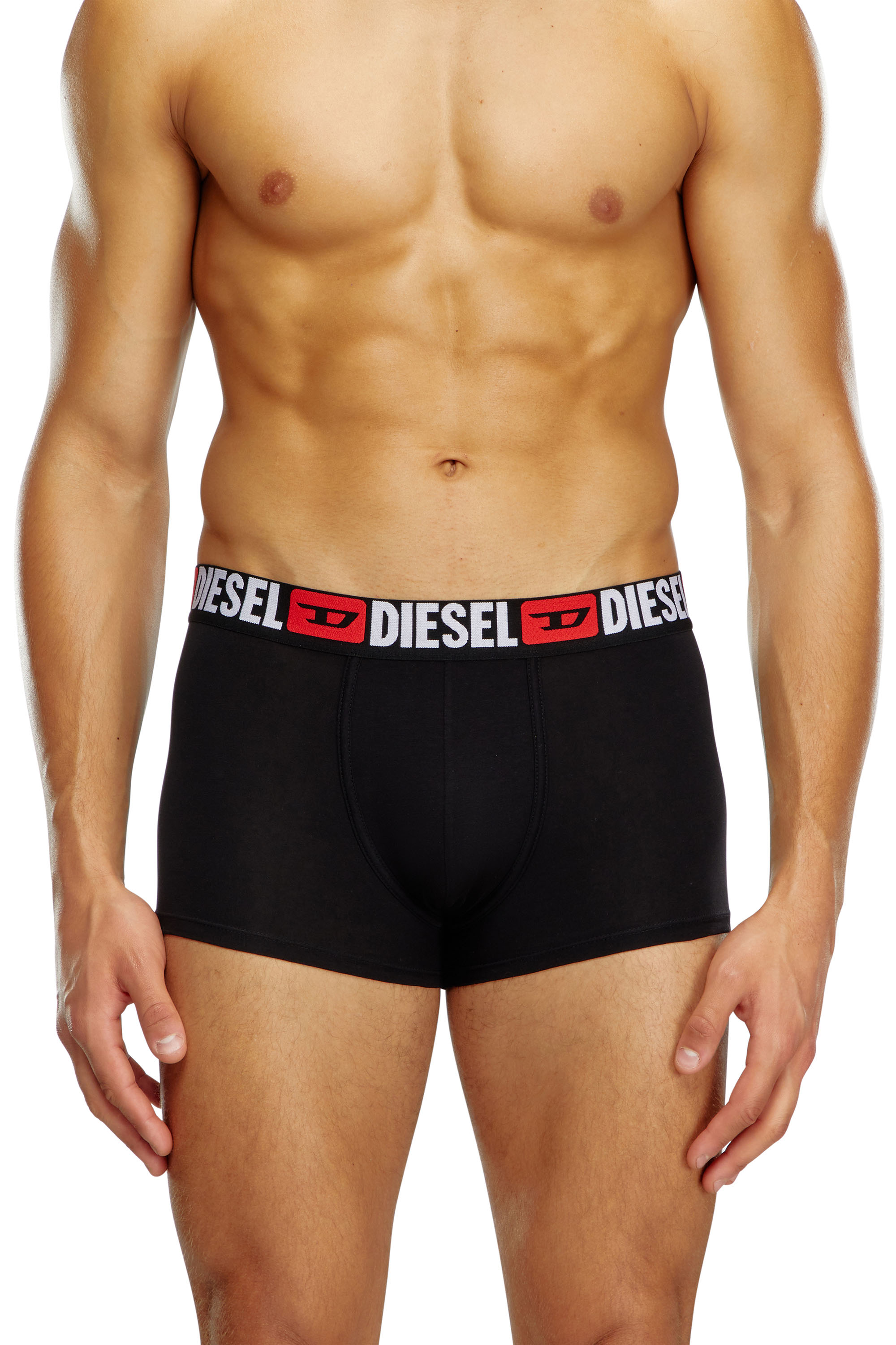 Diesel - UMBX-DAMIENTHREEPACK, Man's Three-pack of all-over logo waist boxers in Black - 2