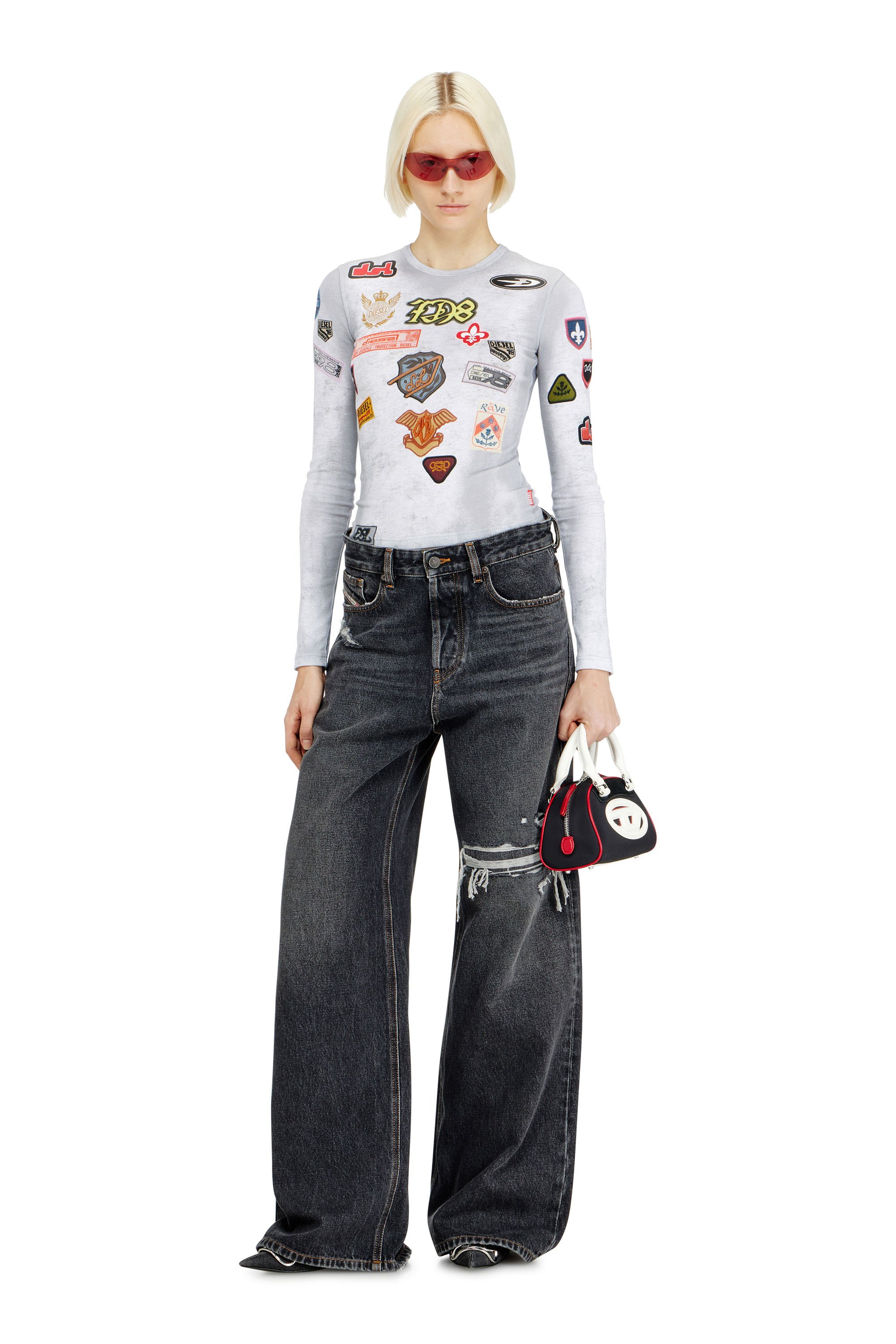 Diesel - Unisex's Relaxed Jeans 1996 D-Sire 007F6, Black/Dark grey - 4