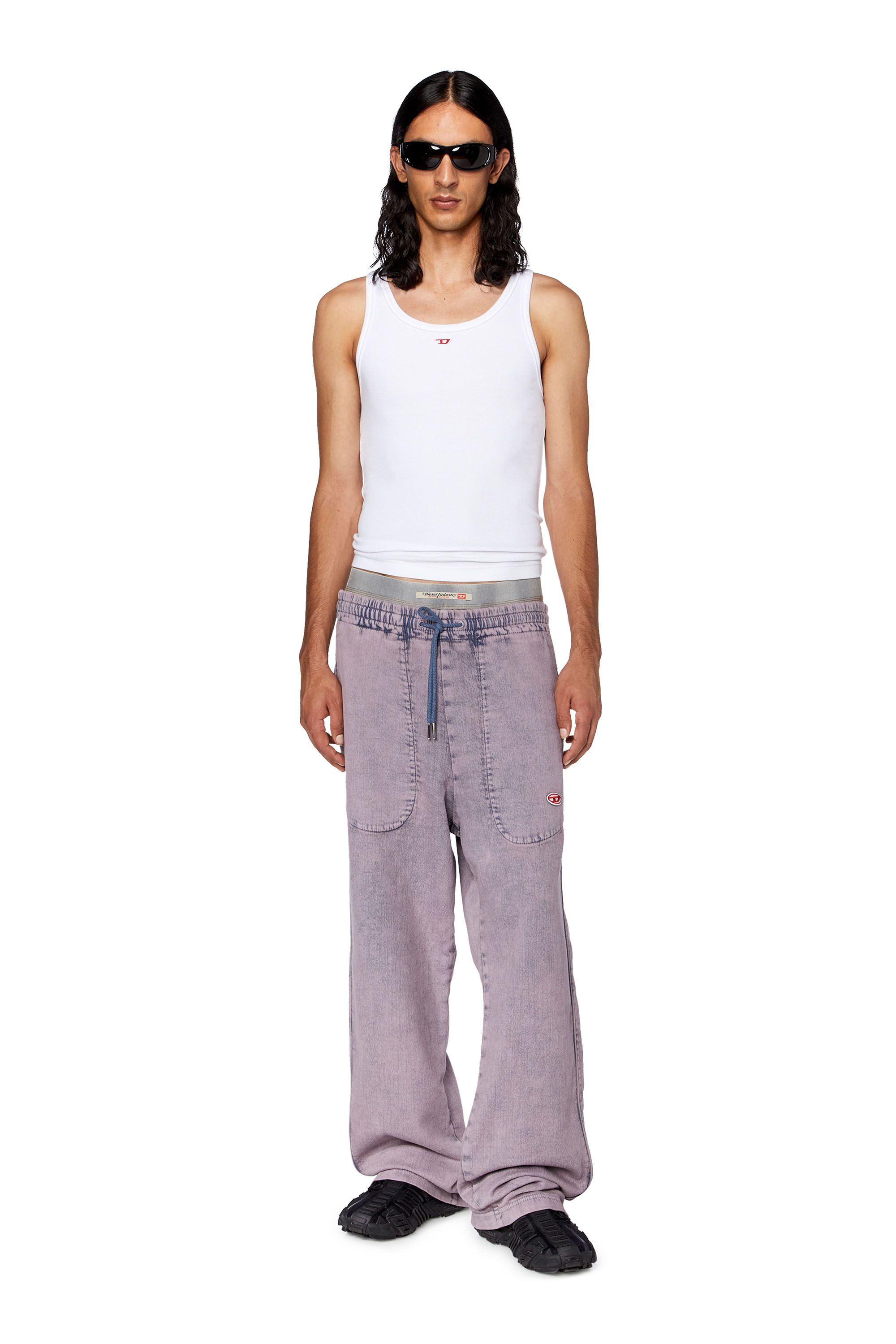 Diesel - Straight D-Martians Track Denim 09H04, Lilac - Image 6