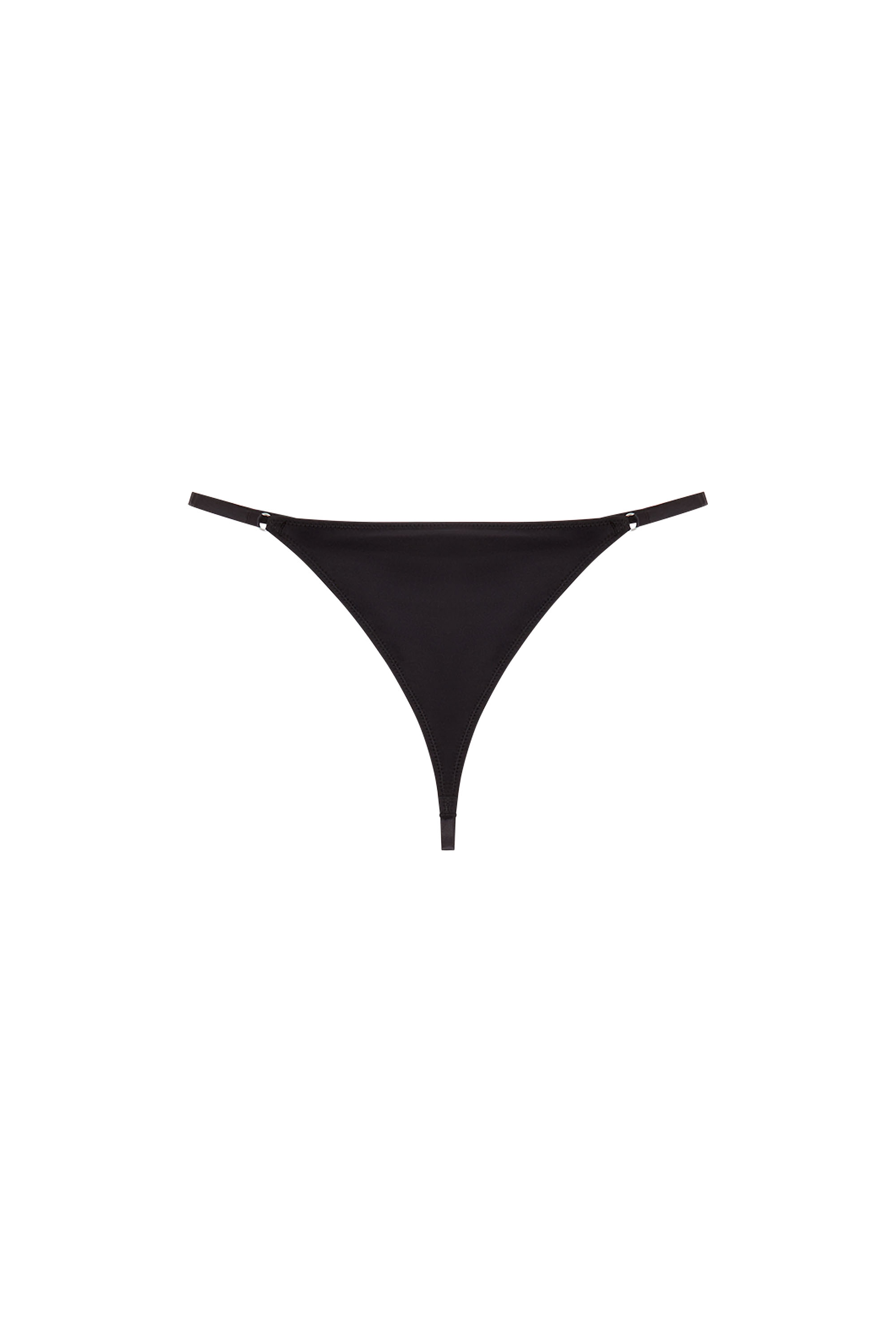Diesel - UFST-OVAL-D-STRING, Woman's Microfibre thong with Oval D plaque in Black - 2