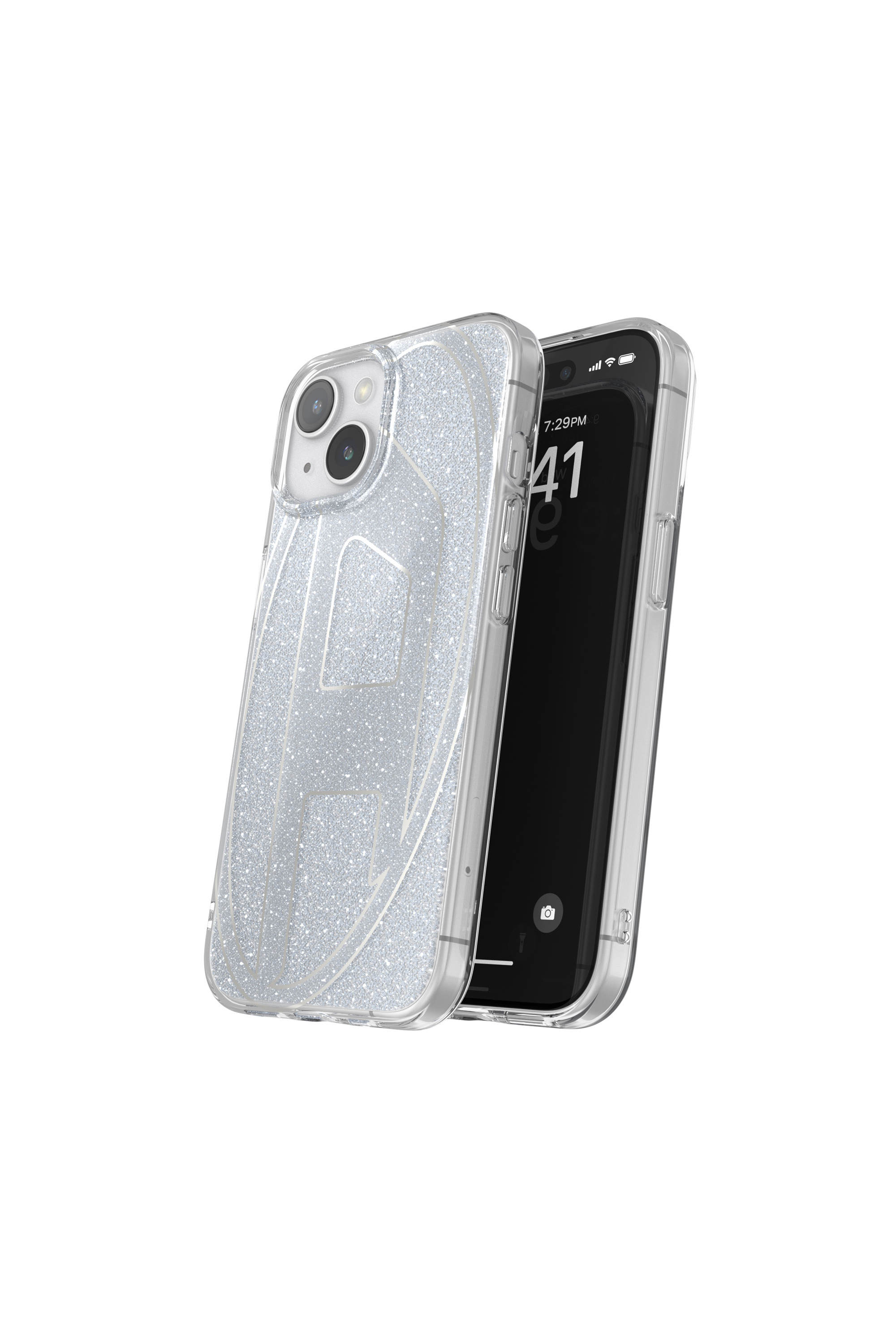 Diesel - 60031 AOP CASE, Unisex Glitter Case for iP 15 in Silver - Image 3