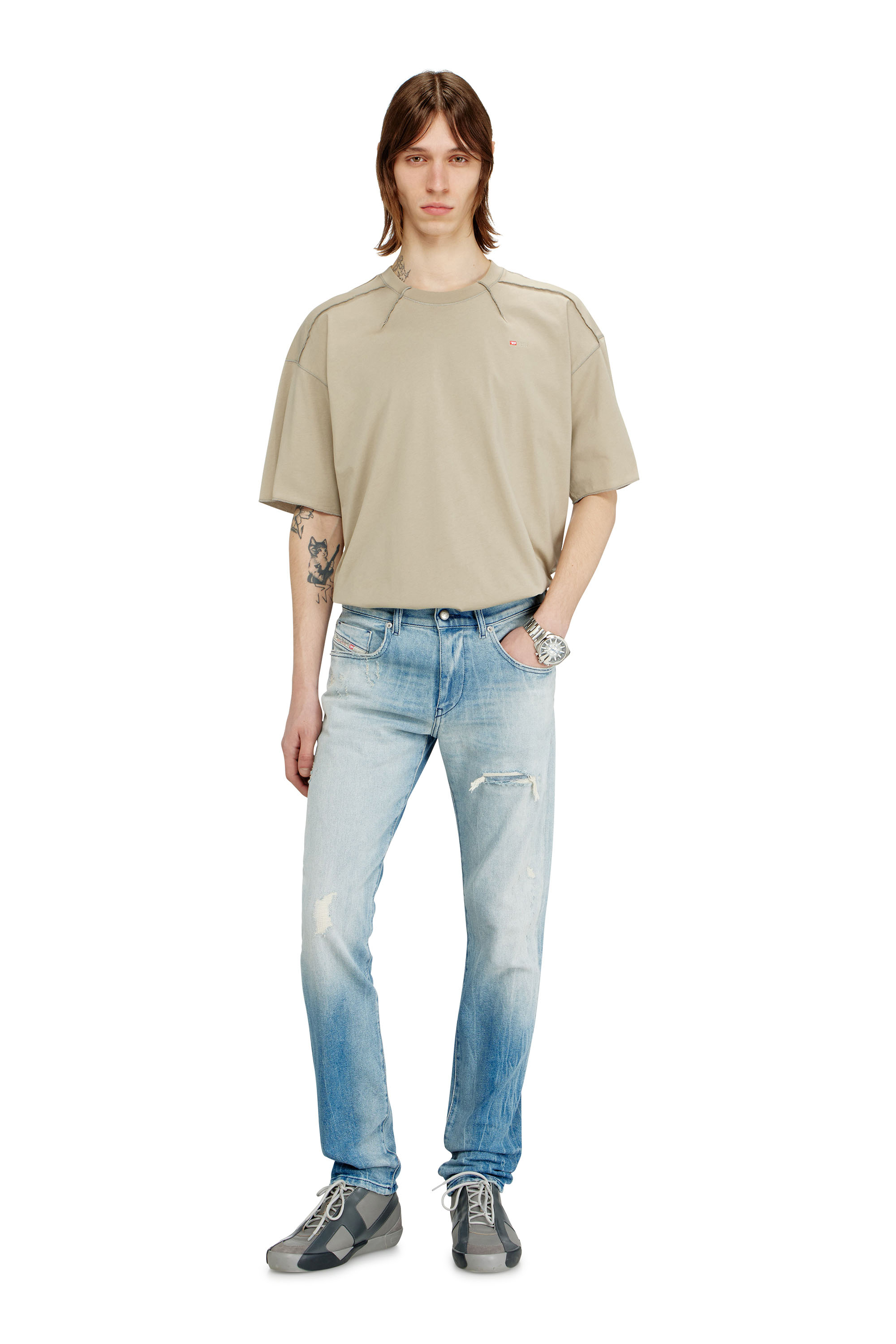 Diesel - Man's Slim Jeans 2019 D-Strukt 09N38, Light Blue - 2