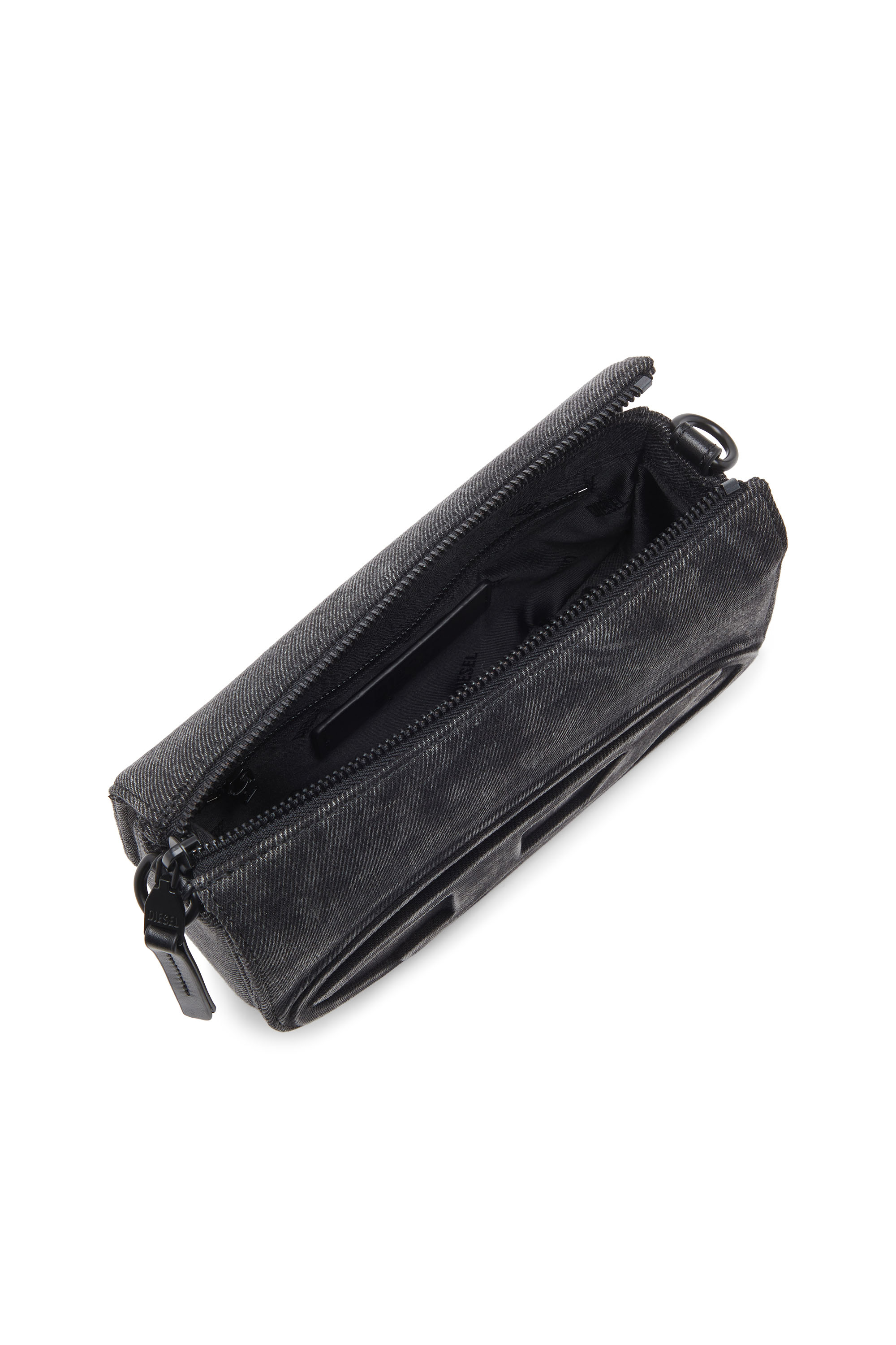 Diesel - 1DR CAMERA BAG, Man's Camera bag in stonewashed denim in Black - 4