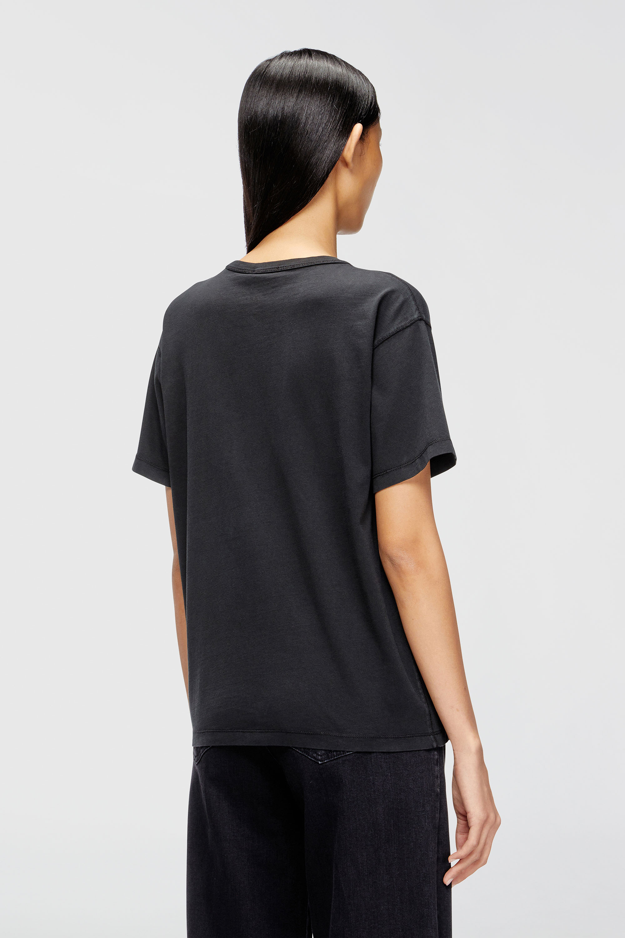 Diesel - T-NORMY-OD-S1, Woman's Cotton T-shirt with metallic Oval D in Black - 4