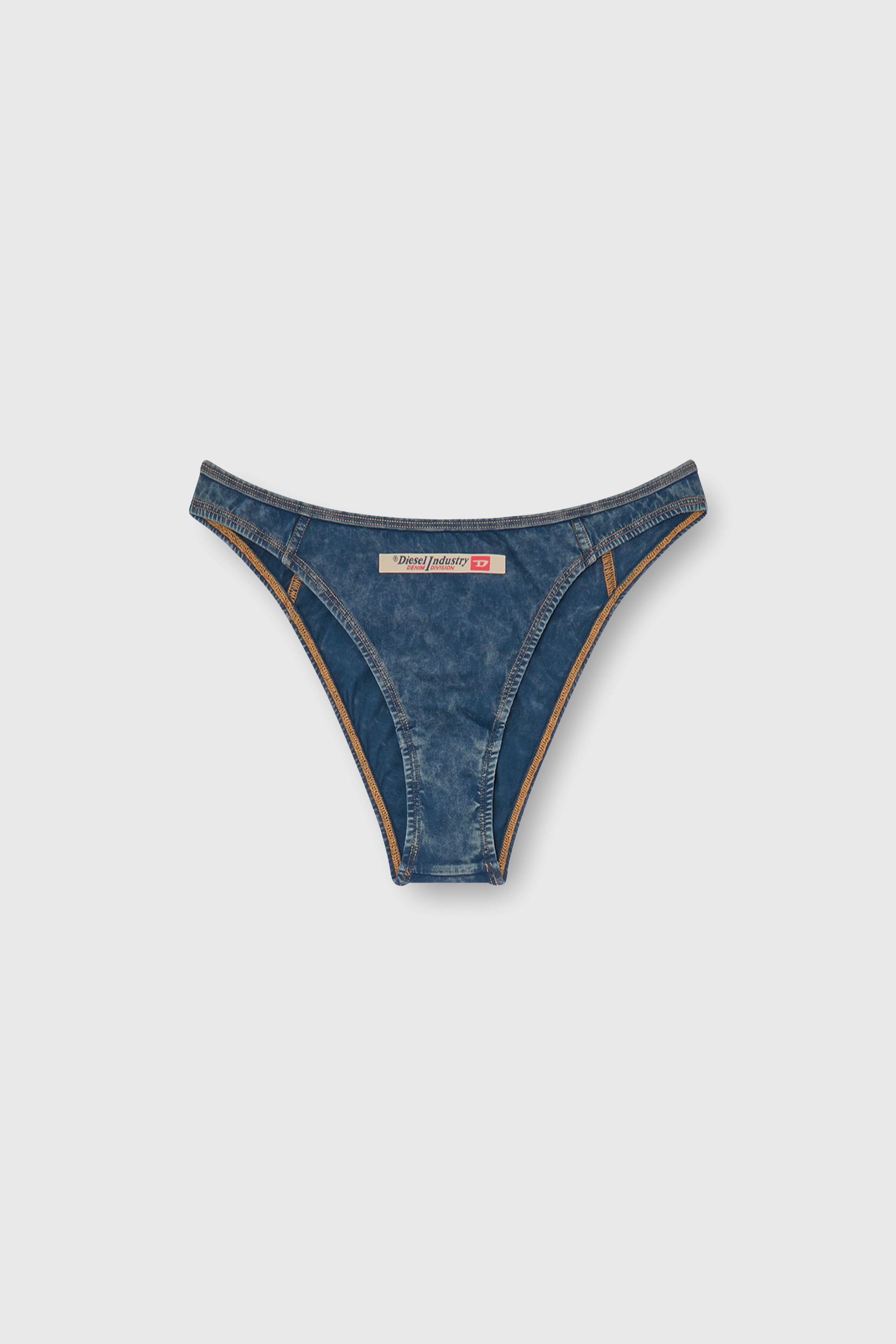 Diesel - AILEEN-DNM, Woman's Cotton Brazilian briefs with denim effect in Blue - 2