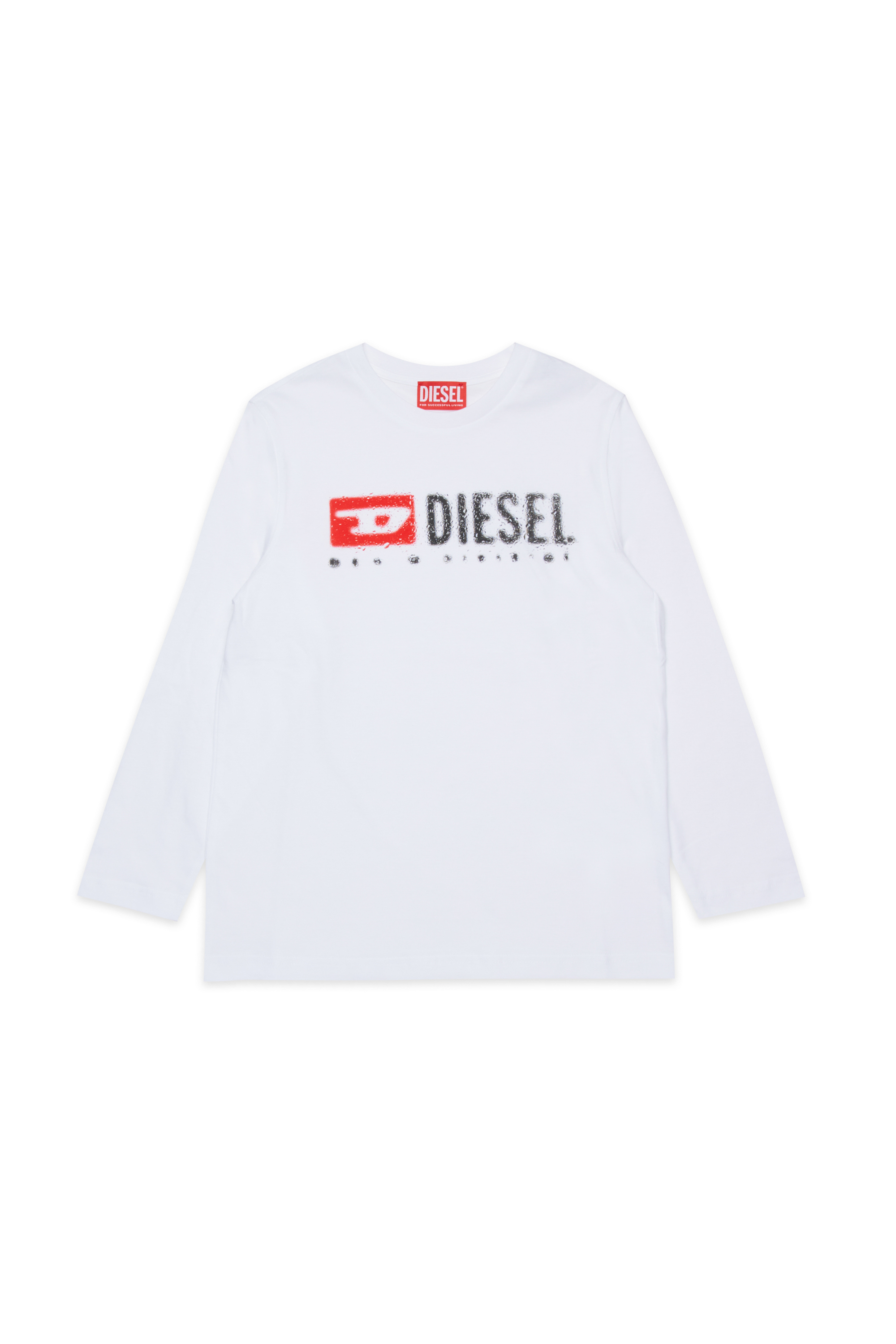 Diesel - TDROPS, Man's Cotton crew neck T-shirt with logo print in White - 1