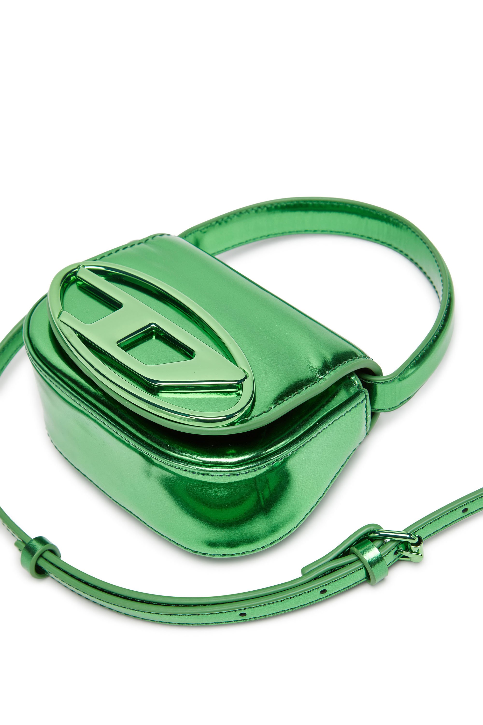 Diesel - 1DR-XS-S, Woman's 1DR-XS-S-Iconic mini bag in mirrored leather in Green - 5