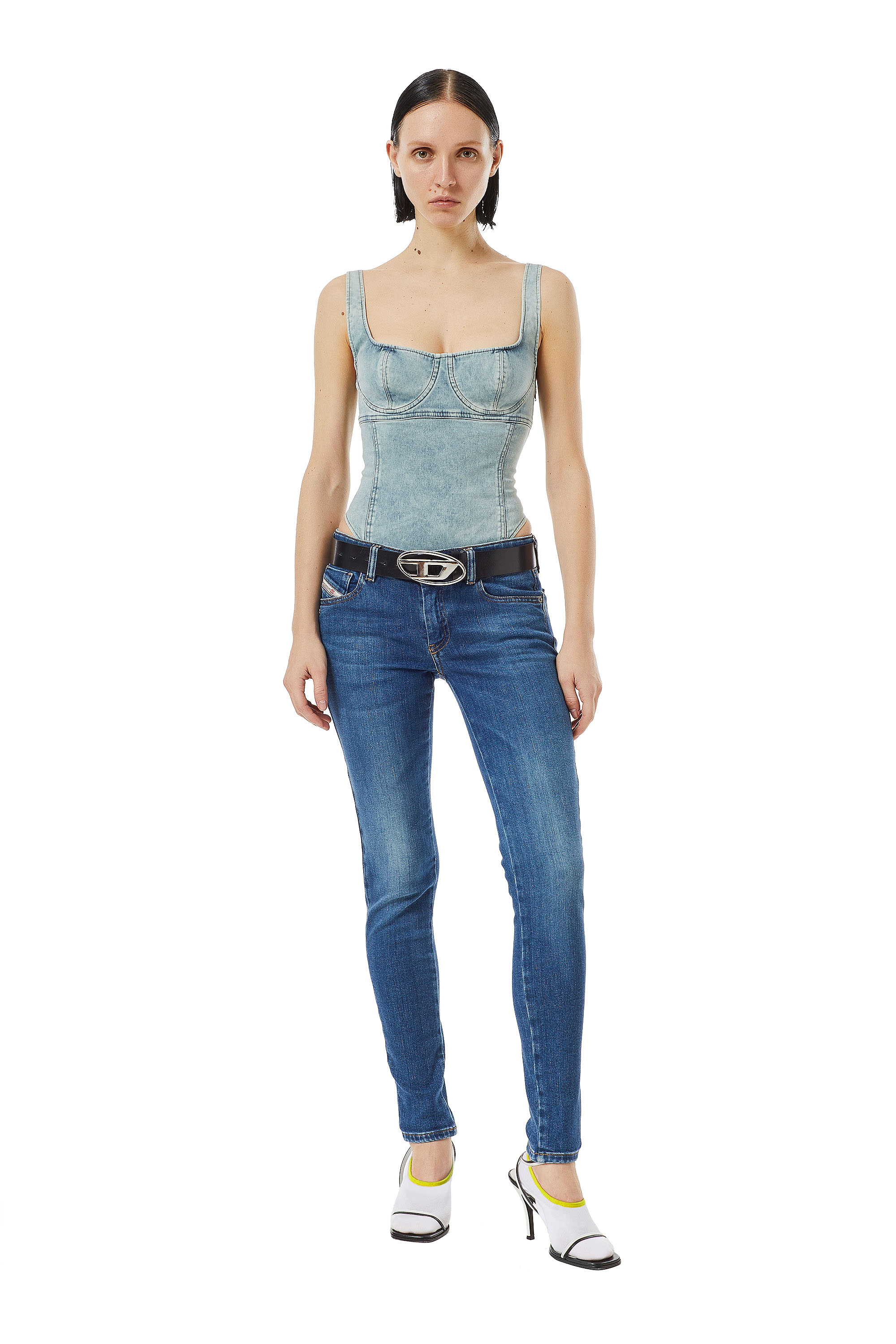 Diesel - Super skinny Jeans 2018 Slandy-Low 09C21, Medium blue - Image 5