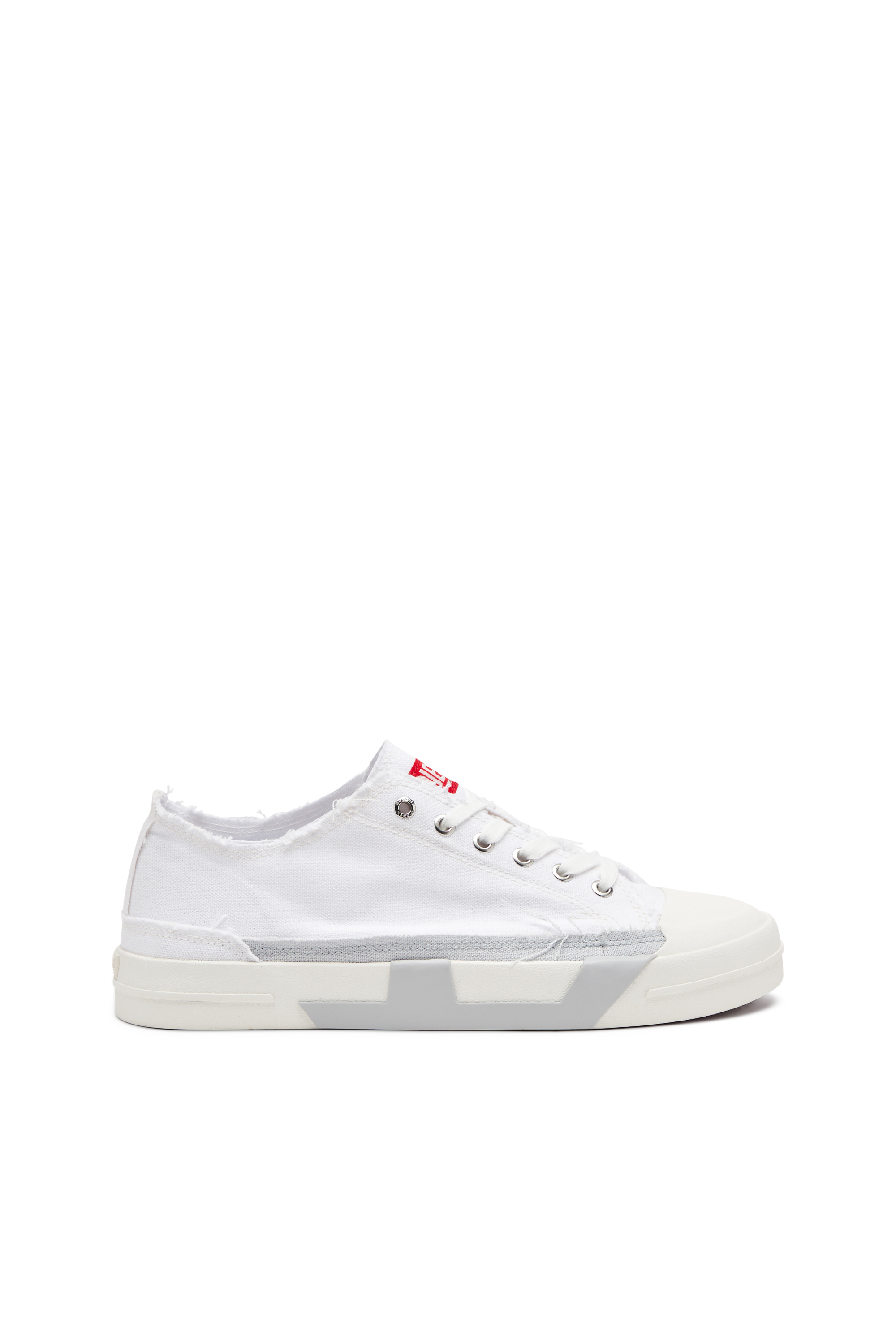 S-D-VERSE LOW W, White/Grey Diesel - S-D-VERSE LOW W, Woman's S-D-Verse-Sneakers in frayed canvas in White/Grey - 1