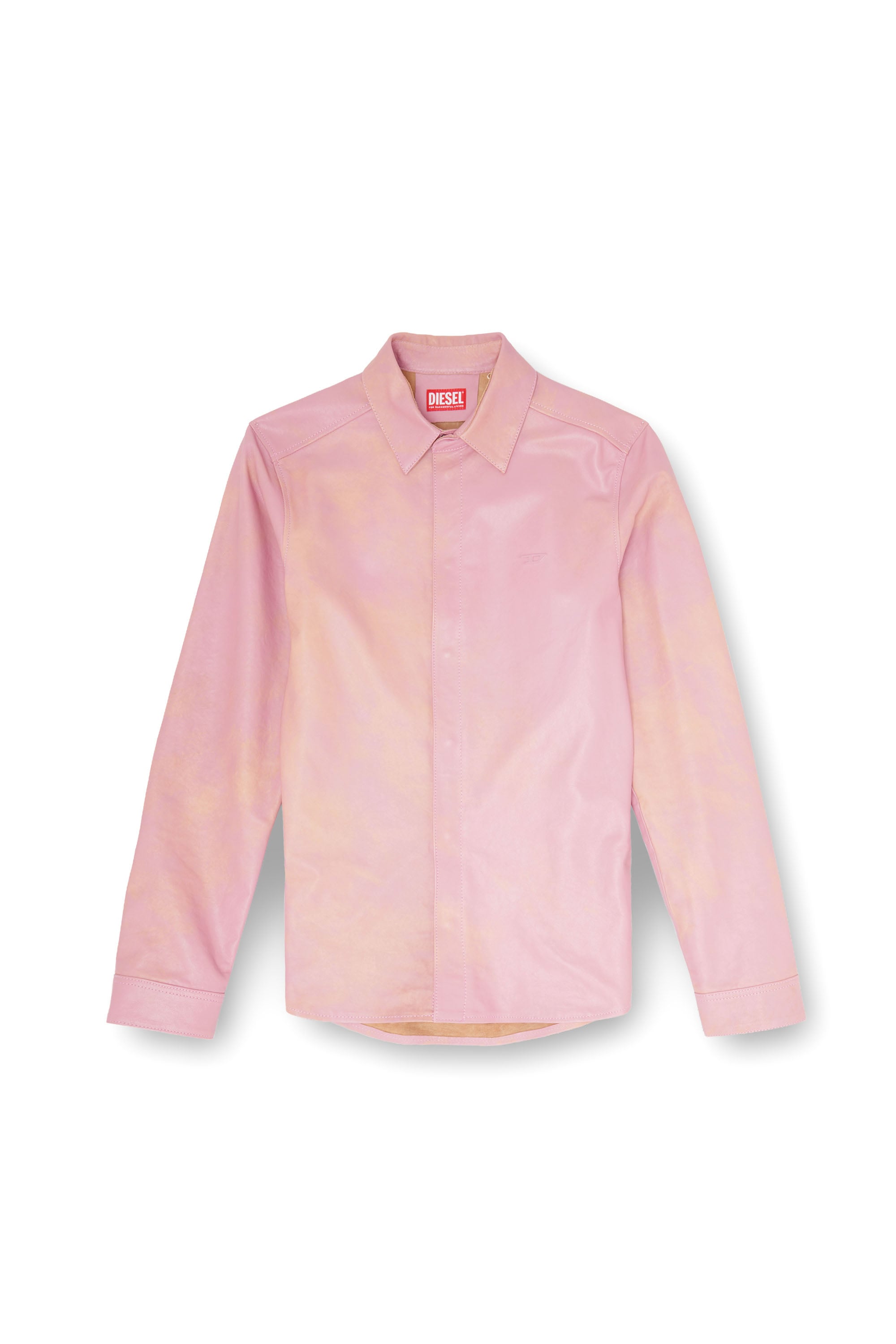 Diesel - S-CIRT, Man's Shirt in treated leather in Pink - 4
