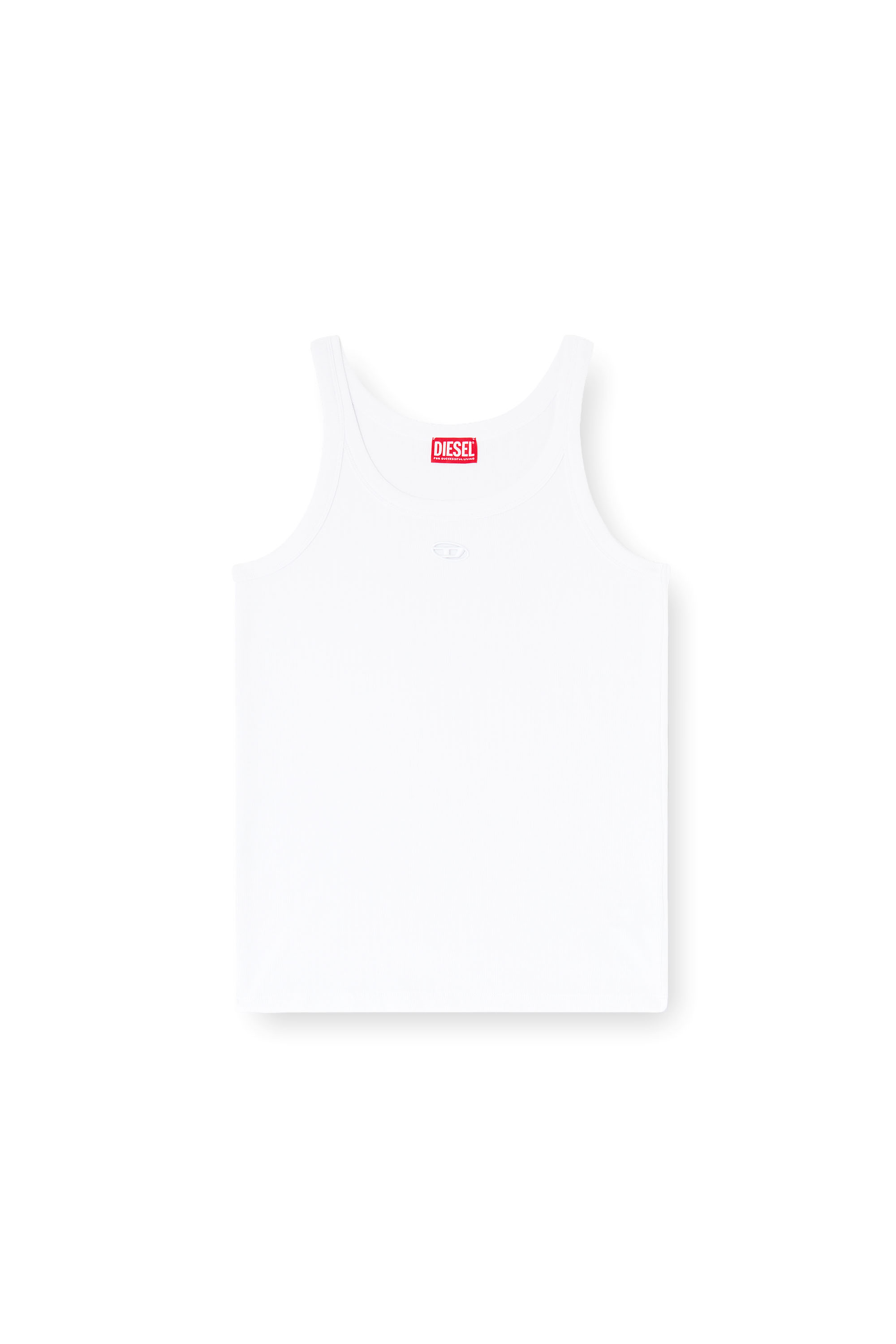 Diesel - T-WIFE-DCO, Man's Slim cotton tank with Oval D logo in White - 3