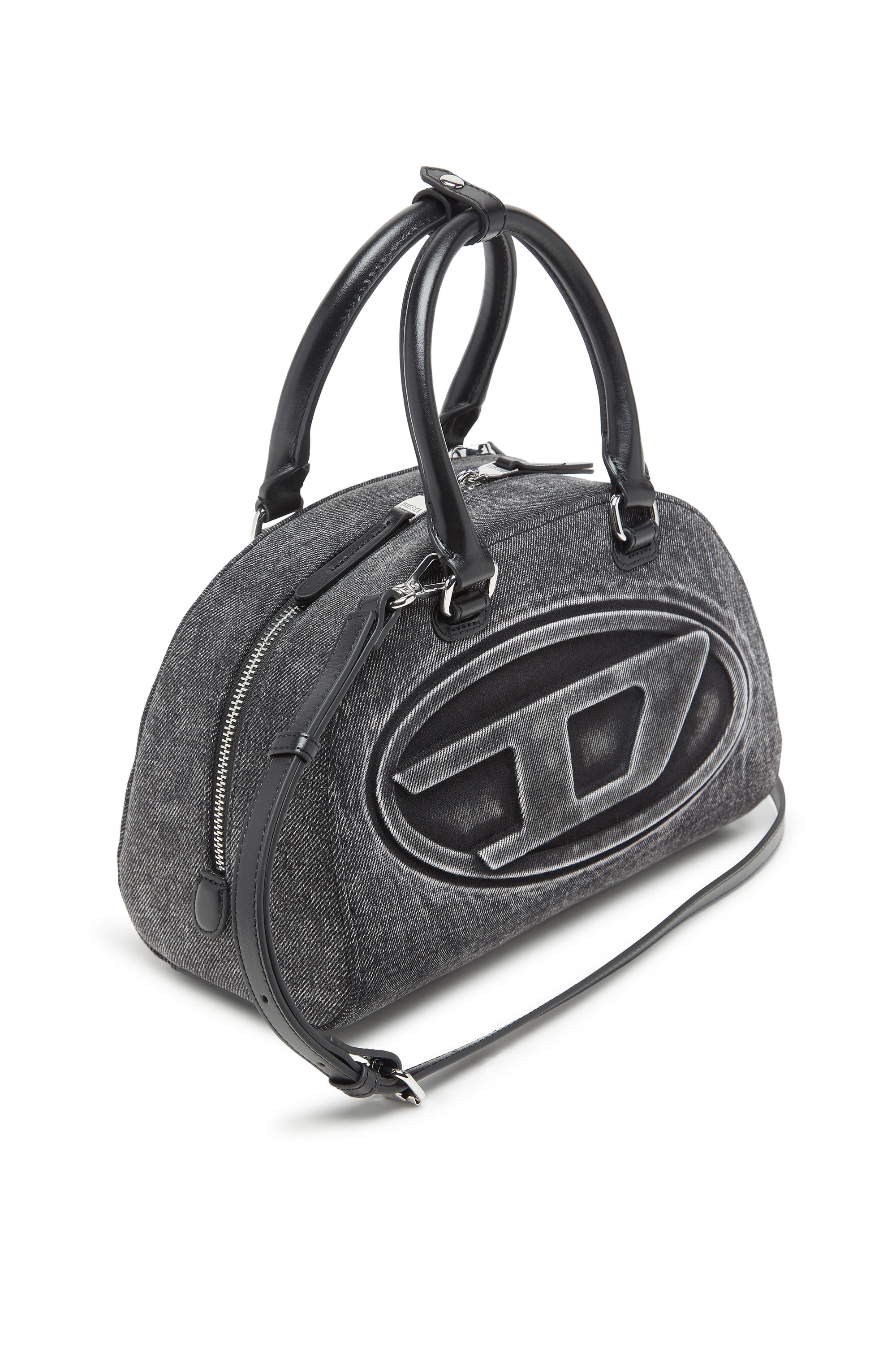 Diesel - 1DR DOME TOP HANDLE, Woman's 1DR Dome-Bowling bag in washed denim in null - 5