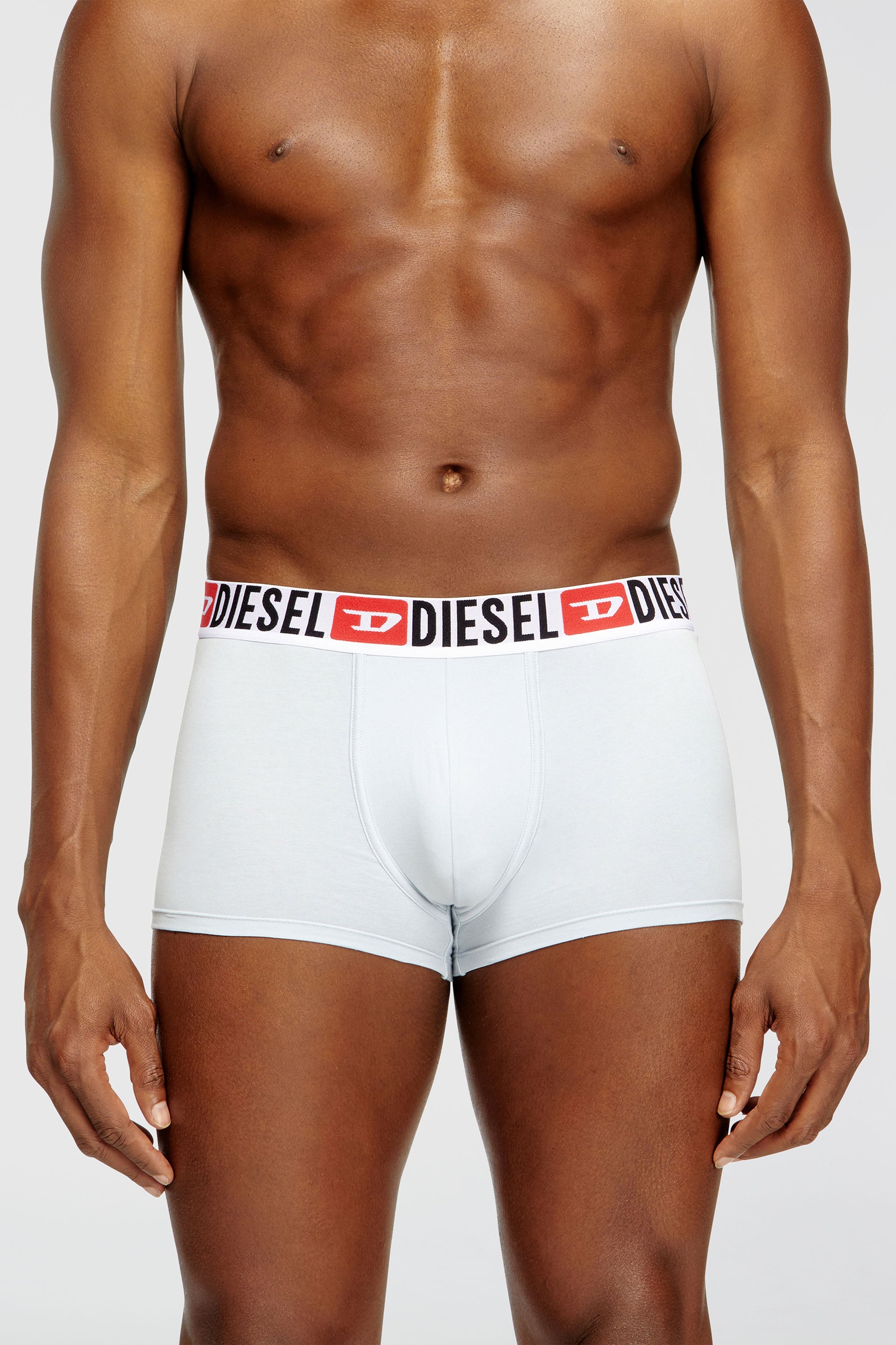 Diesel - UMBX-DAMIENTHREEPACK, Man's Three-pack of all-over logo waist boxers in Light Blue - 2