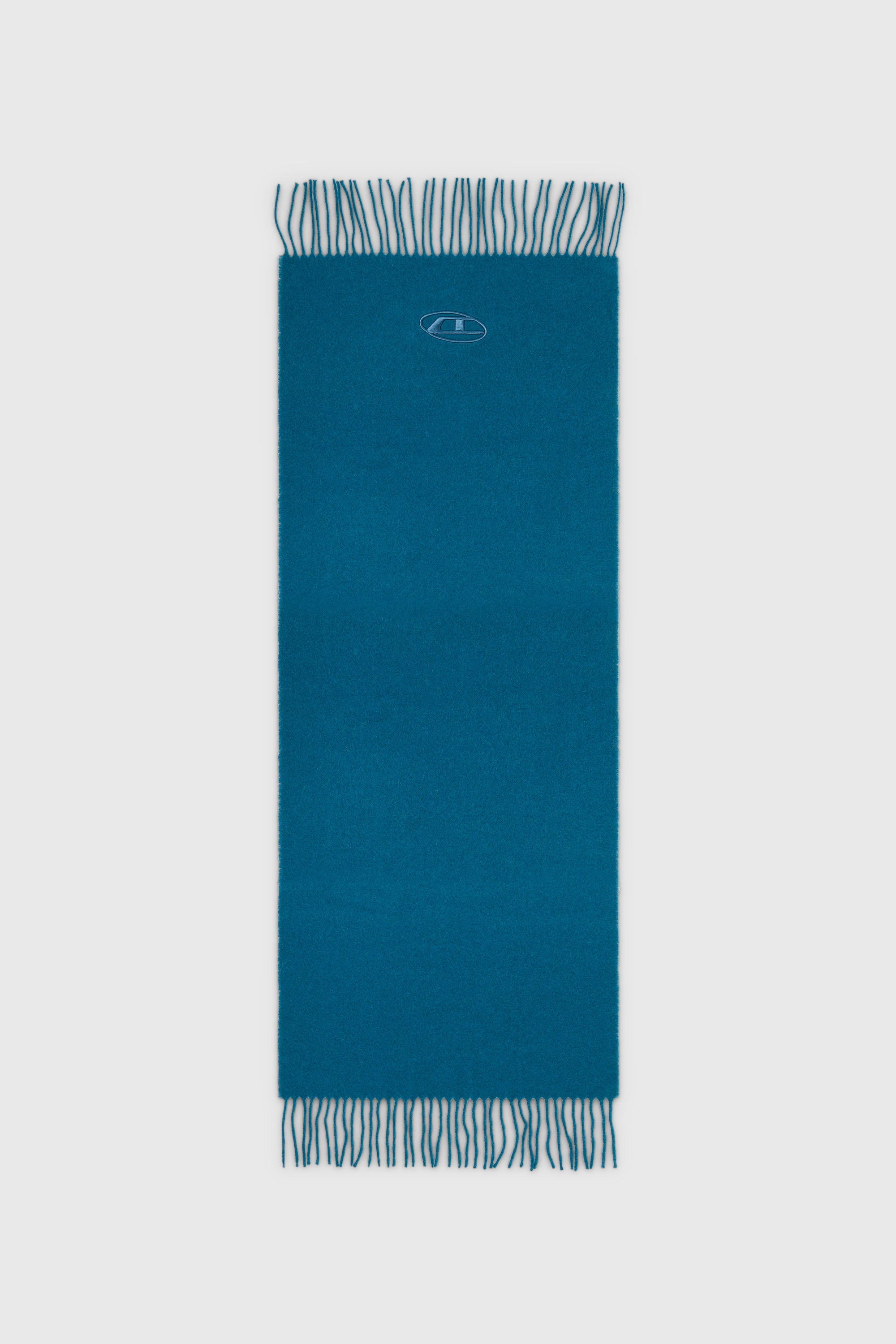 Diesel - S-IMON-D-LONG, Unisex's Wool-blend scarf with fringed edges in Blue - 2