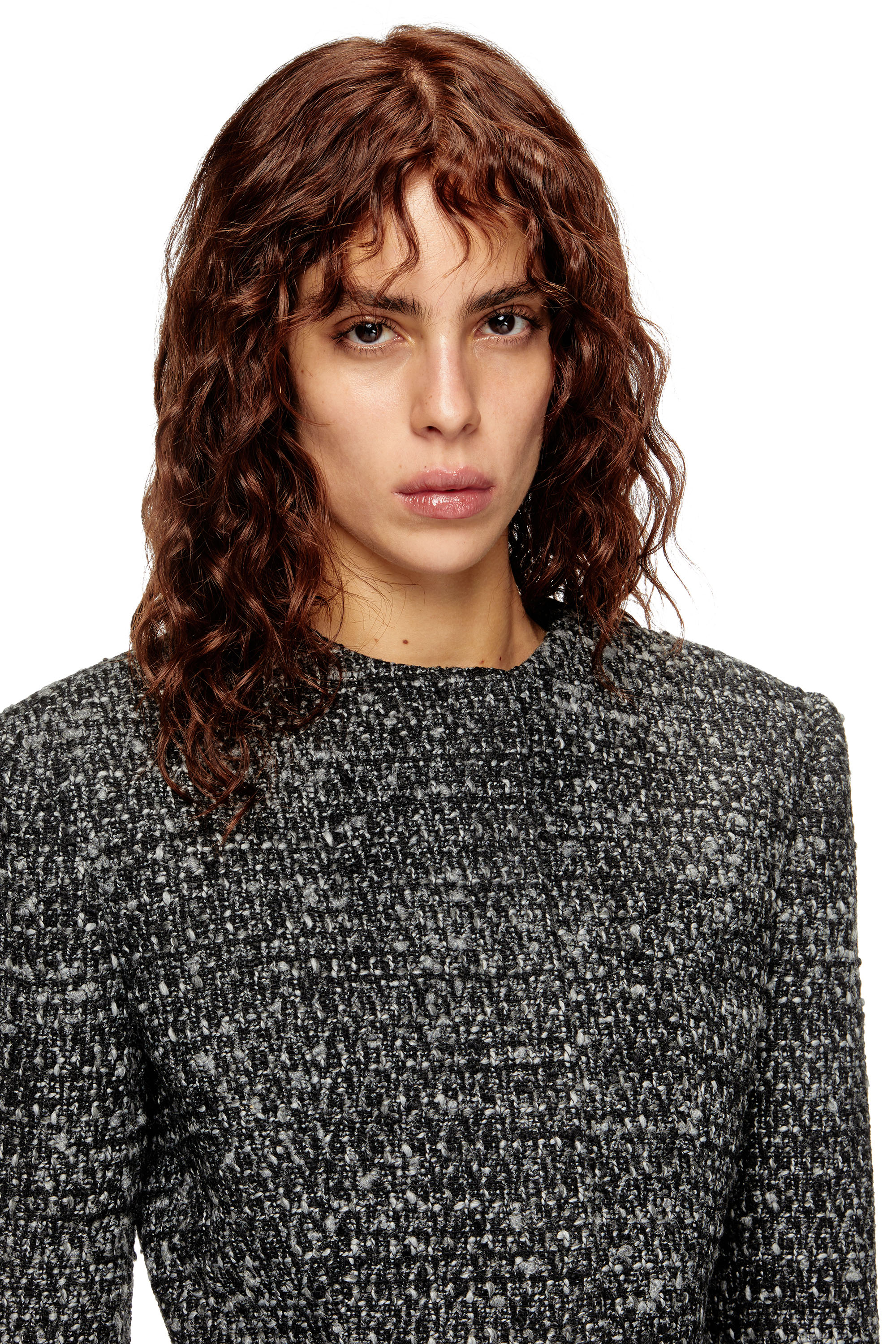 G-CROP-G, Black Diesel - G-CROP-G, Woman's Cropped jacket in bouclé fabric in Black - 5