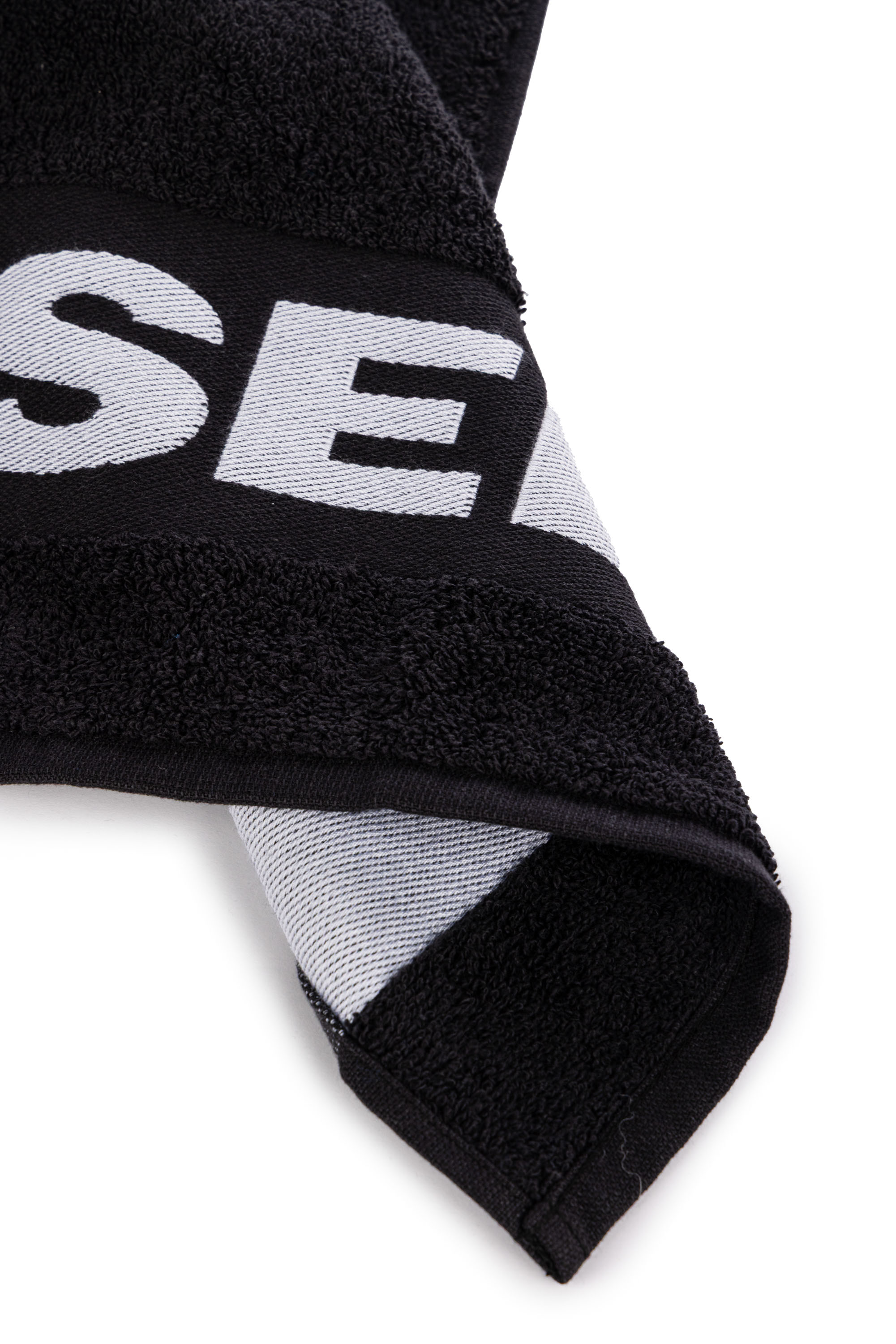 Diesel - 1015135 LOGO-COTTON TOWEL SET 1+1 BLACK, Unisex's Logo-Cotton Terry Towel Set in Black - 3