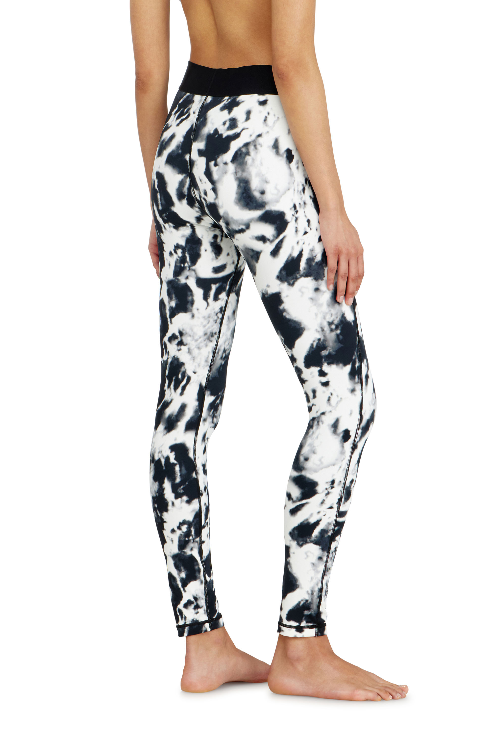 Diesel - ADELINE-D-POP, Woman's Leggings in printed microfibre in White/Black - 4