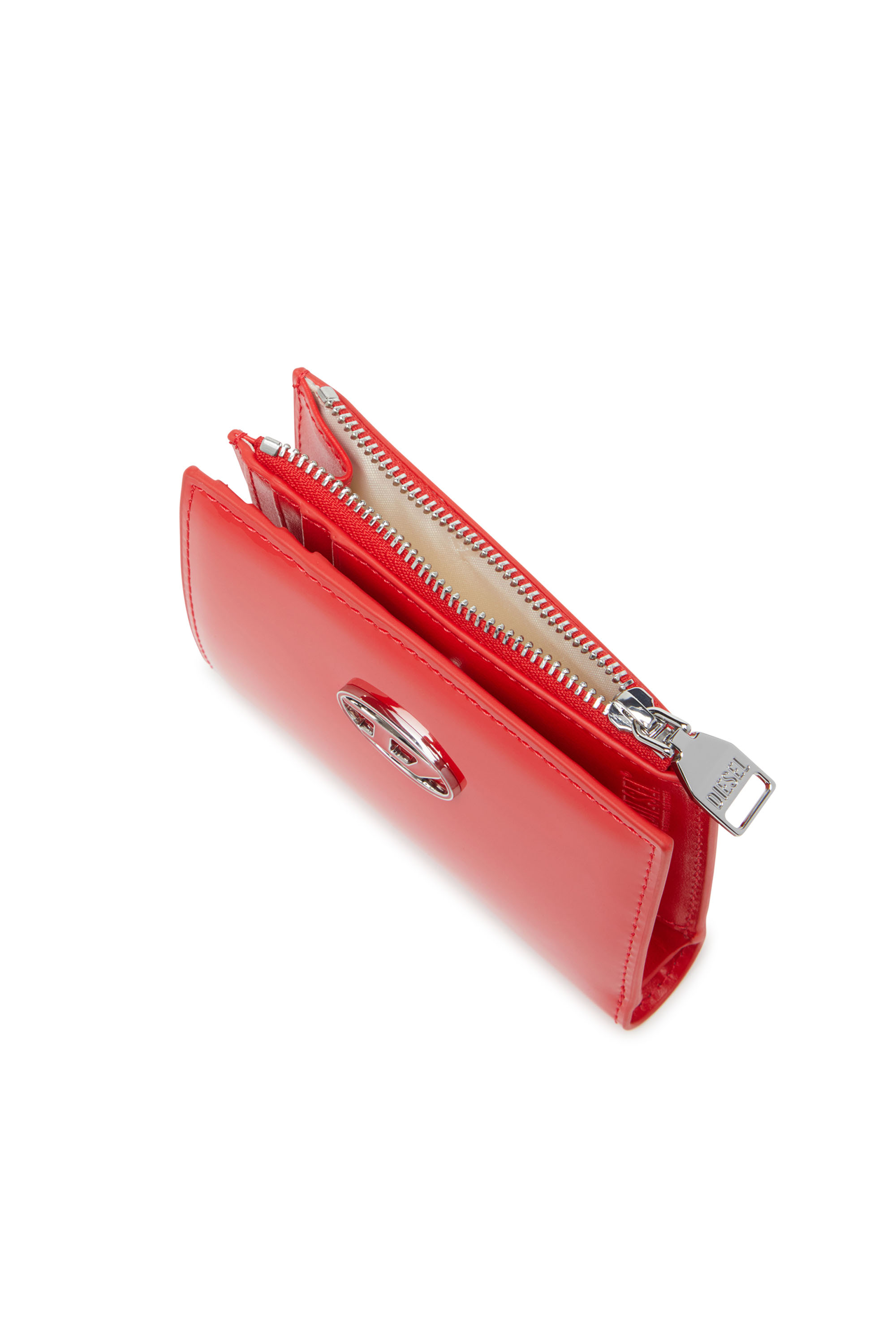 Diesel - PLAY BI-FOLD ZIP II, Woman Small wallet in glossy leather in Red - Image 4