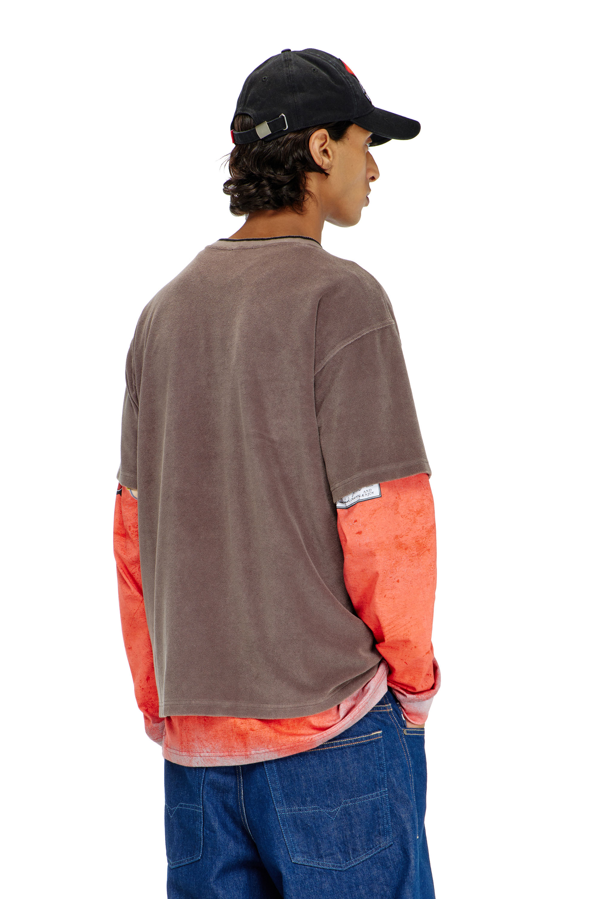 Diesel - T-SPONGY, Man's Chenille T-shirt with shield patch in null - 4