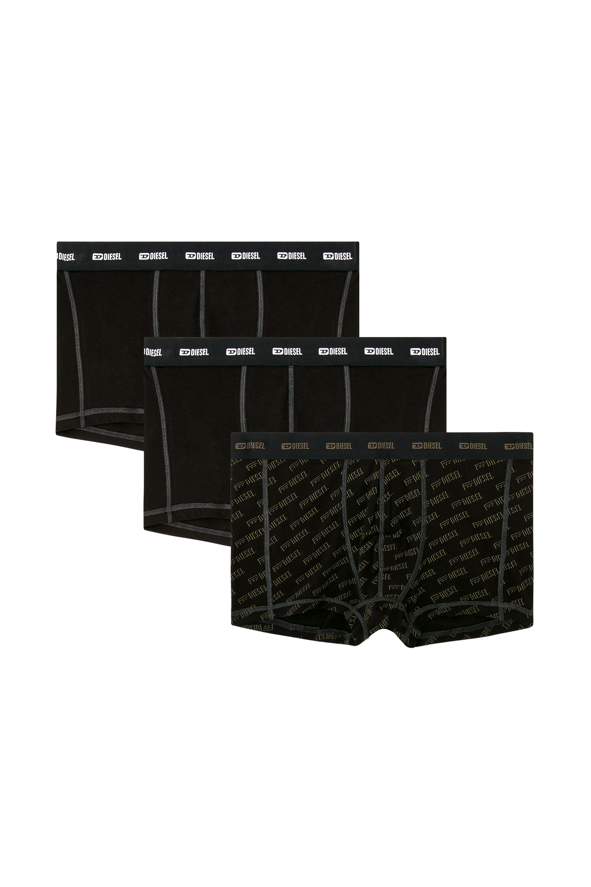 Diesel - DAMIEN-UTLT-3PACK, Man's 3-pack boxer briefs with stylised logo in Black/Brown - 1