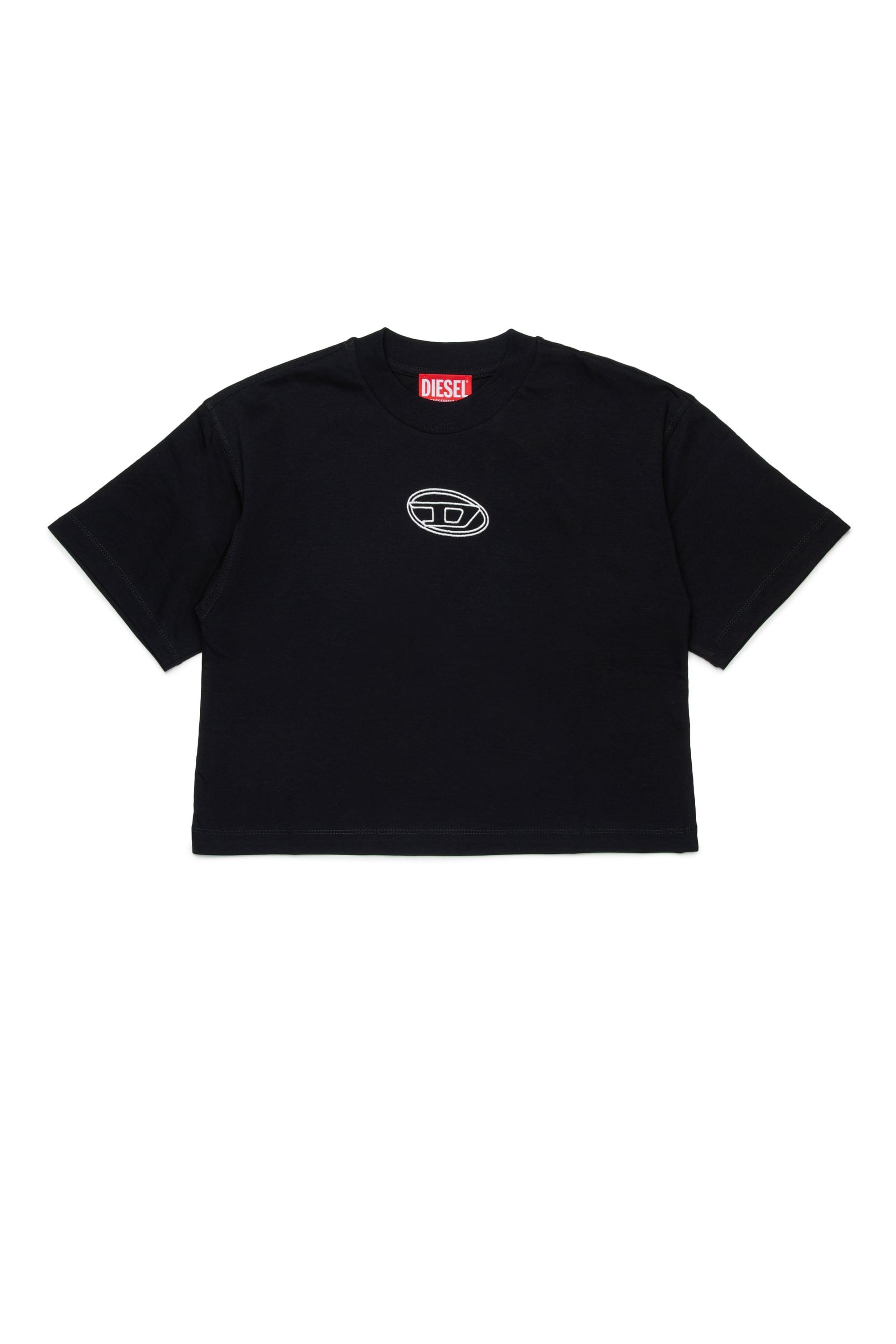 Diesel - TIXAN, Woman's Cotton T-shirt with central logo in Black - 1