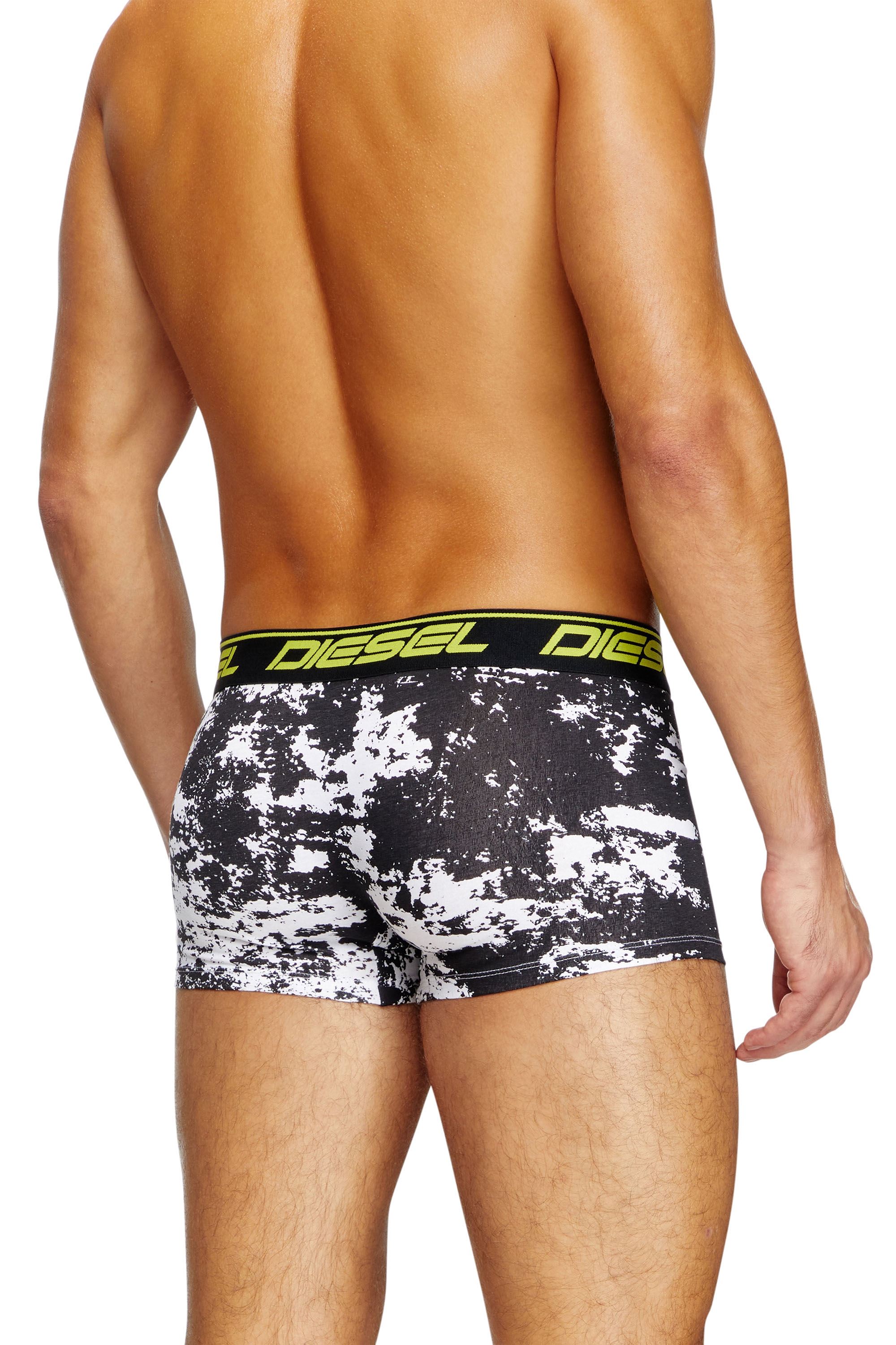 Diesel - UMBX-DAMIENTHREEPACK, Man's Three-pack cloudy-print boxer briefs in Black/Yellow - 4