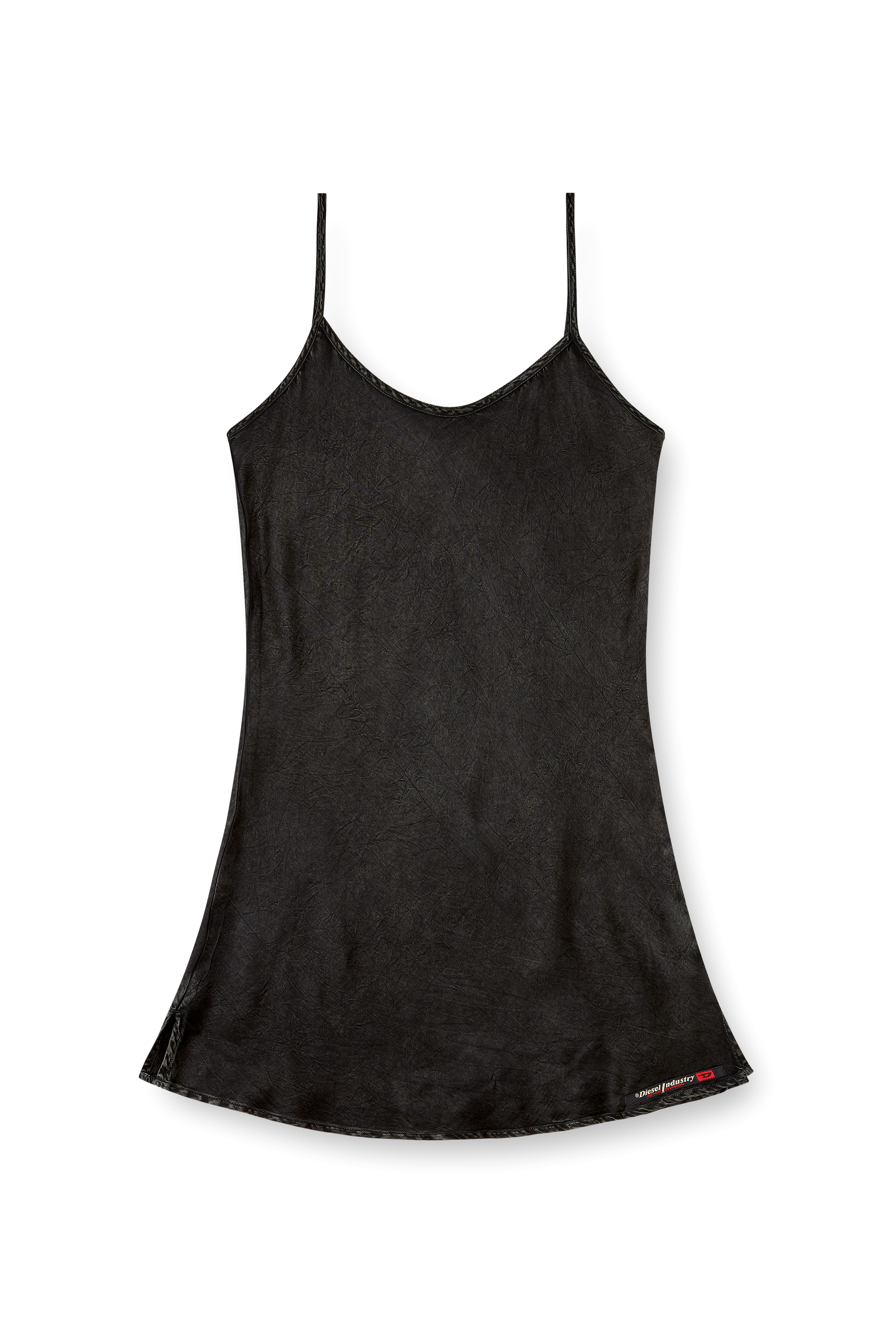 Diesel - GRATCHEN-DNM, Woman's Fluid slip with denim effect in Black - 4