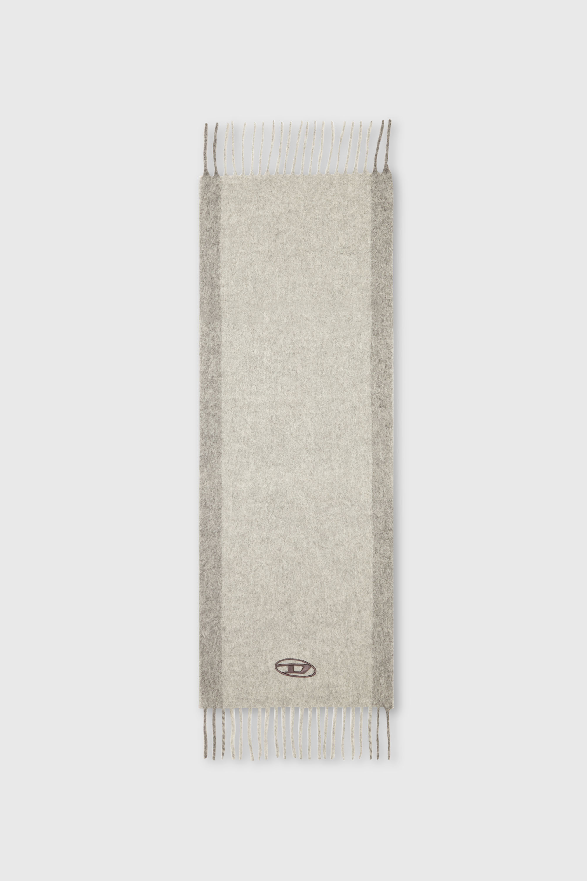 Diesel - S-OLID, Man's Wool-blend scarf with contrast stripes in Grey - 2