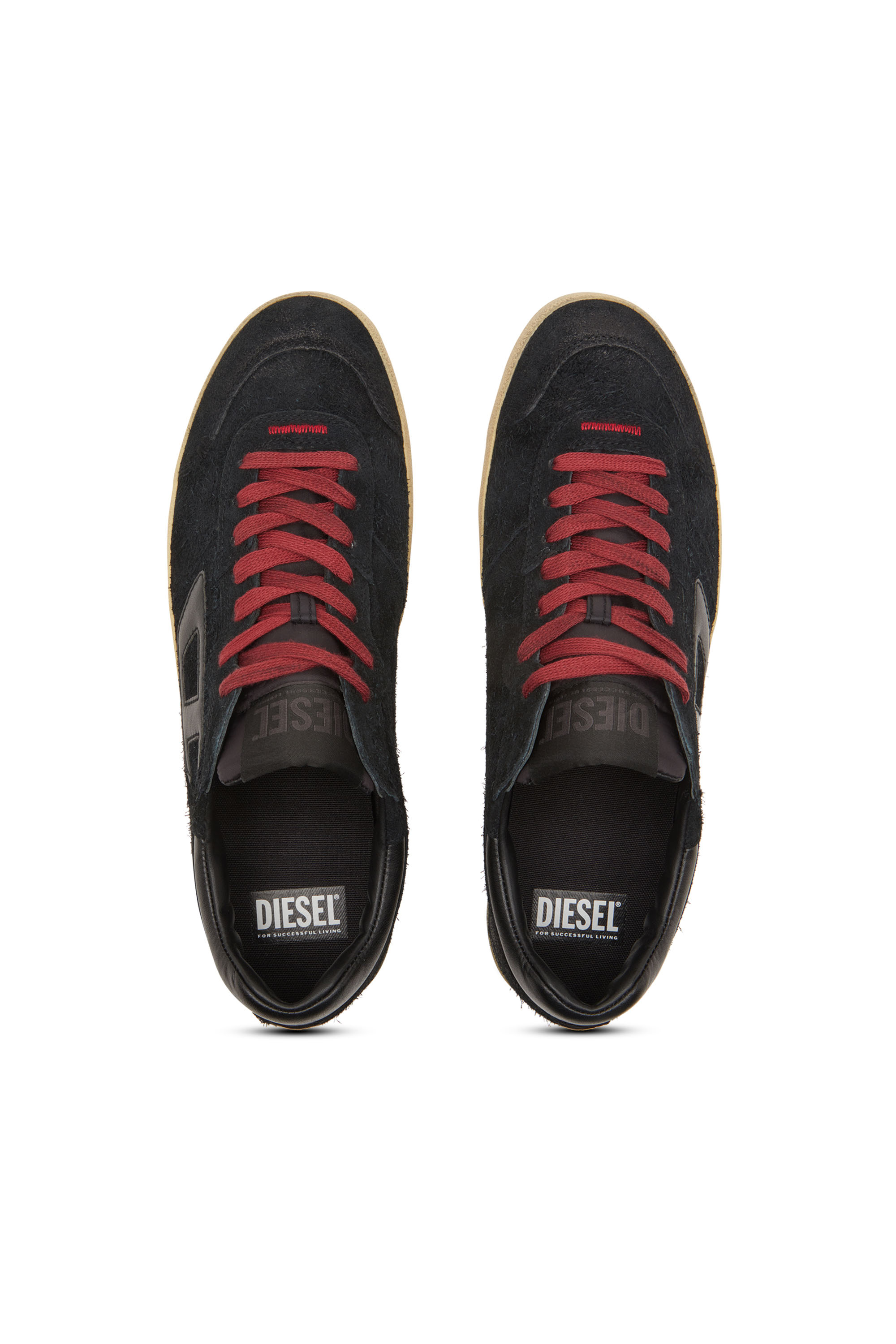 Diesel - S-LEROJI LOW, Man's S-Leroji-Distressed sneakers in hairy suede in Black - 5