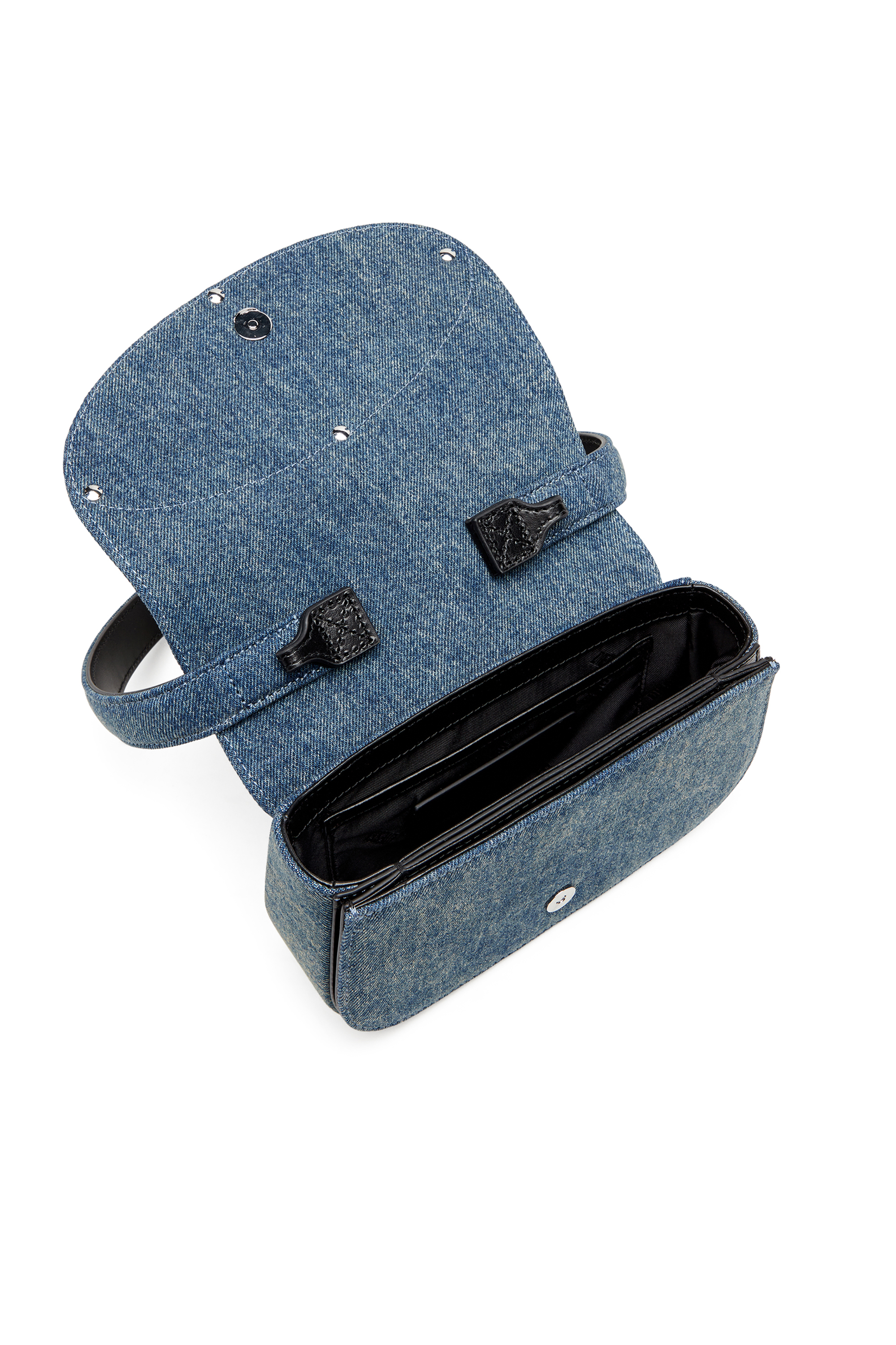 Diesel - 1DR, Woman's Iconic shoulder bag in solarised denim in Blue - 4