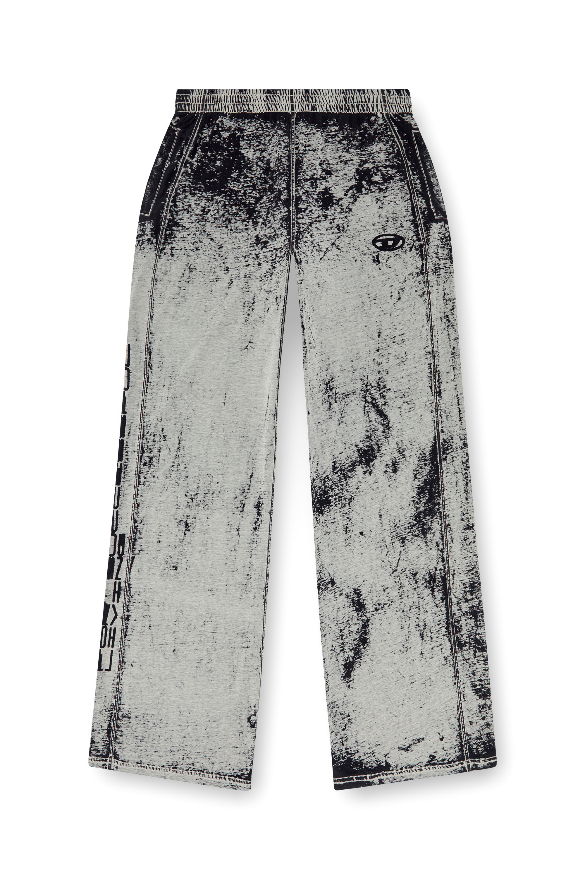 Diesel - P-LEO-DEV, Man's Track pants in burnout plated jersey in Black/Grey - 3