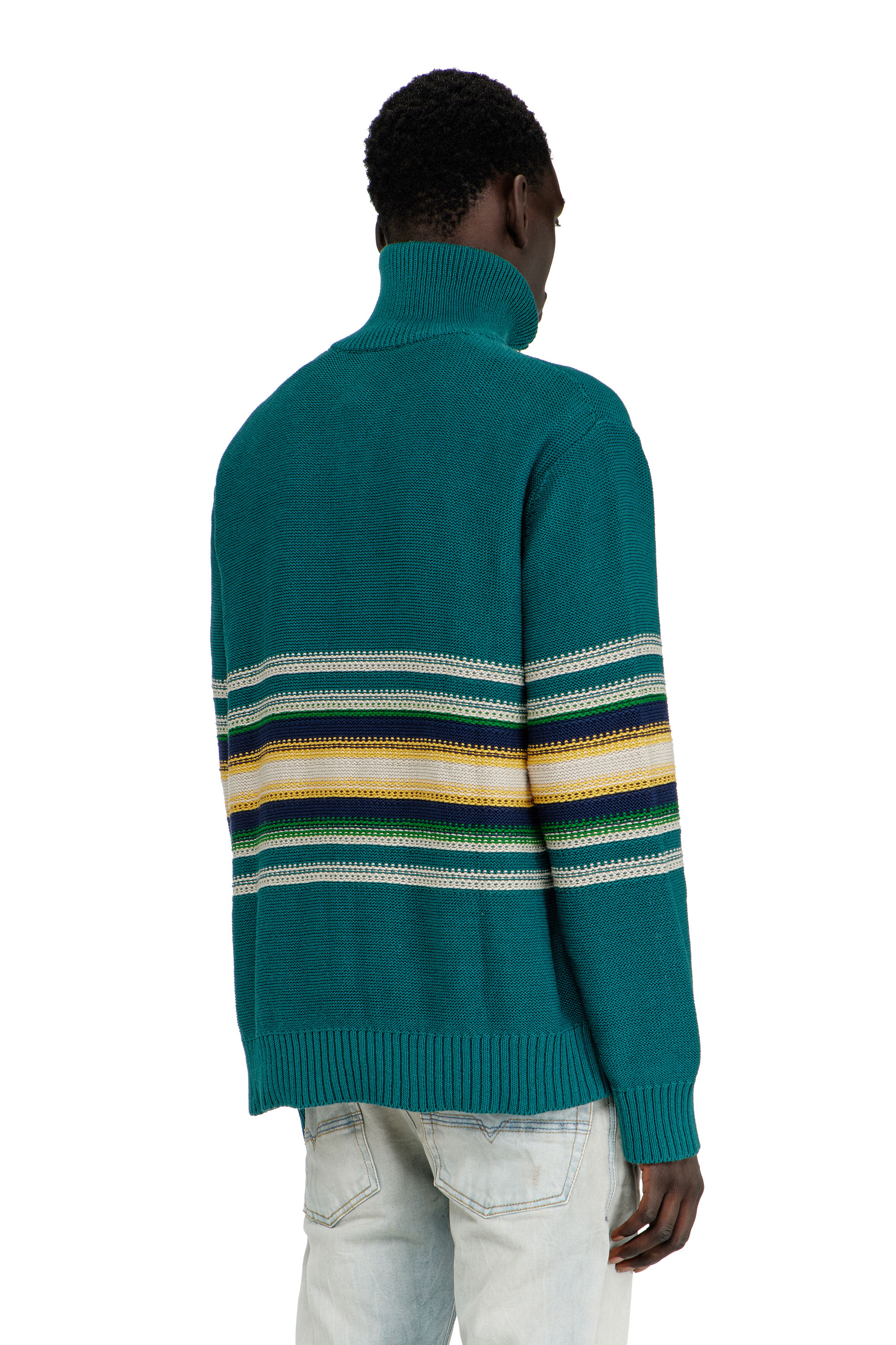 Diesel - K-TIMEO, Man's Cotton jumper with turtle neck in Green - 3