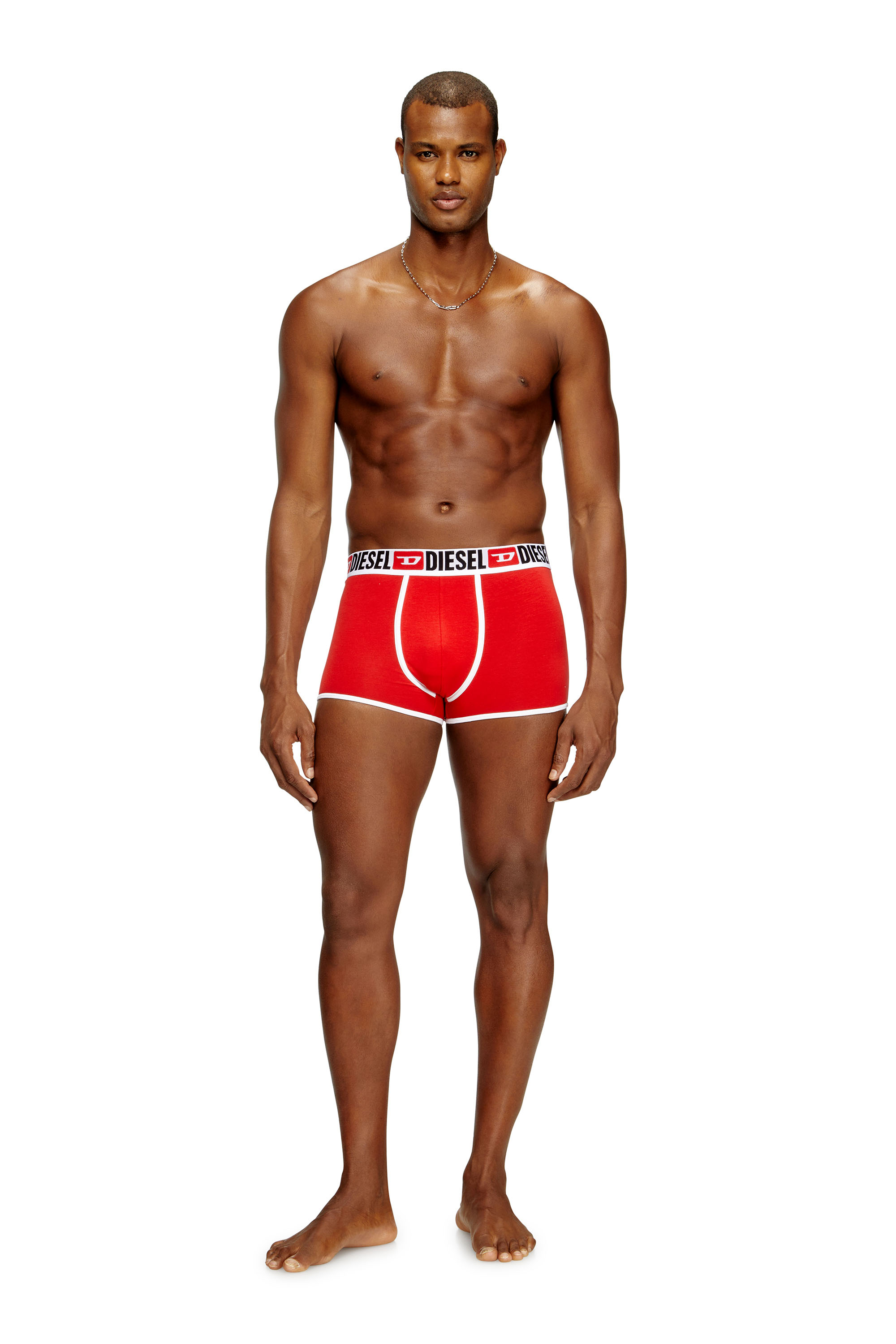 Diesel - DANILO-D-CORE-3PACK, Man's 3-pack of stretch cotton boxers with binding in Red - 1