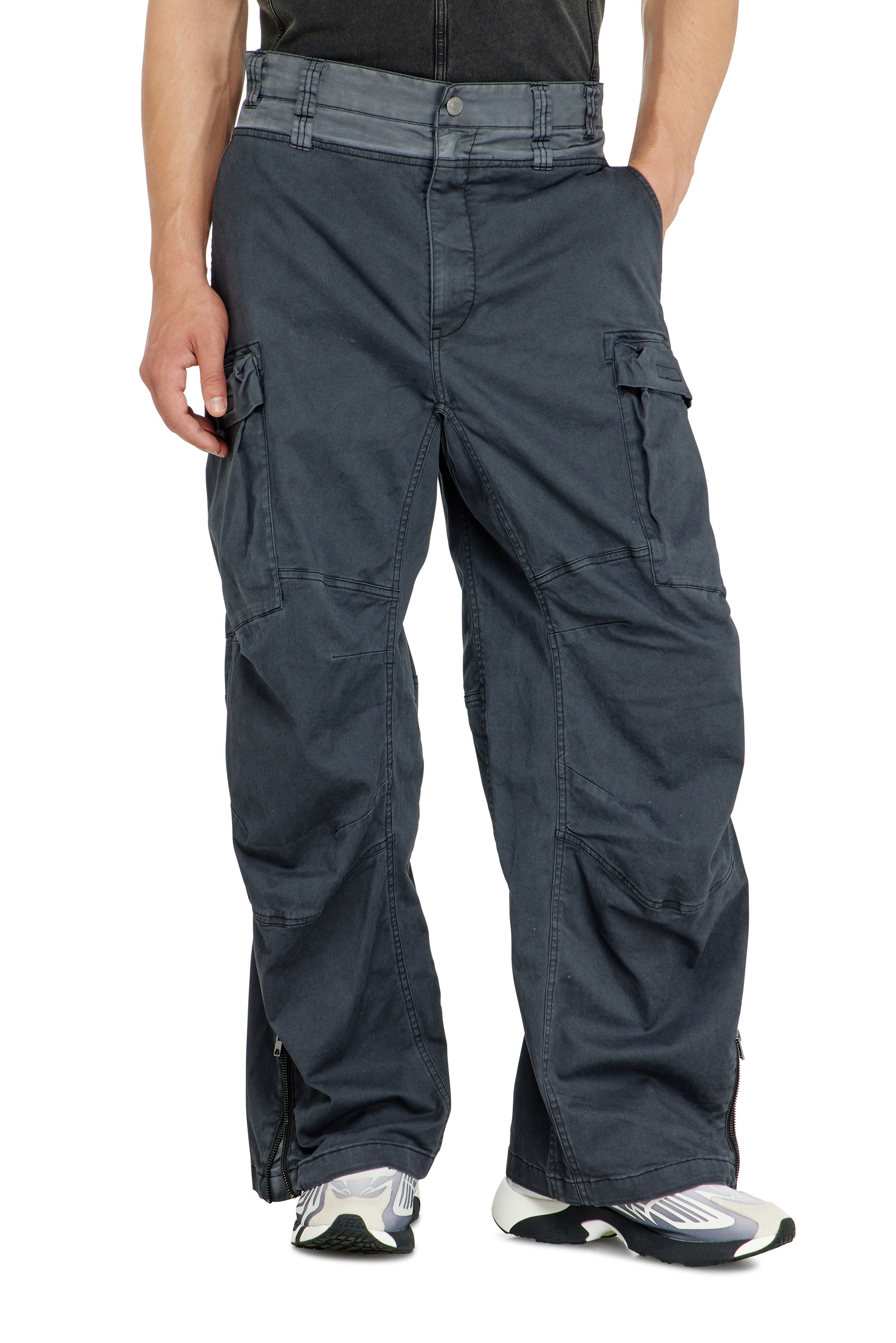 Diesel - P-DELLS, Man's Cargo pants in cotton and nylon in Blue - 2