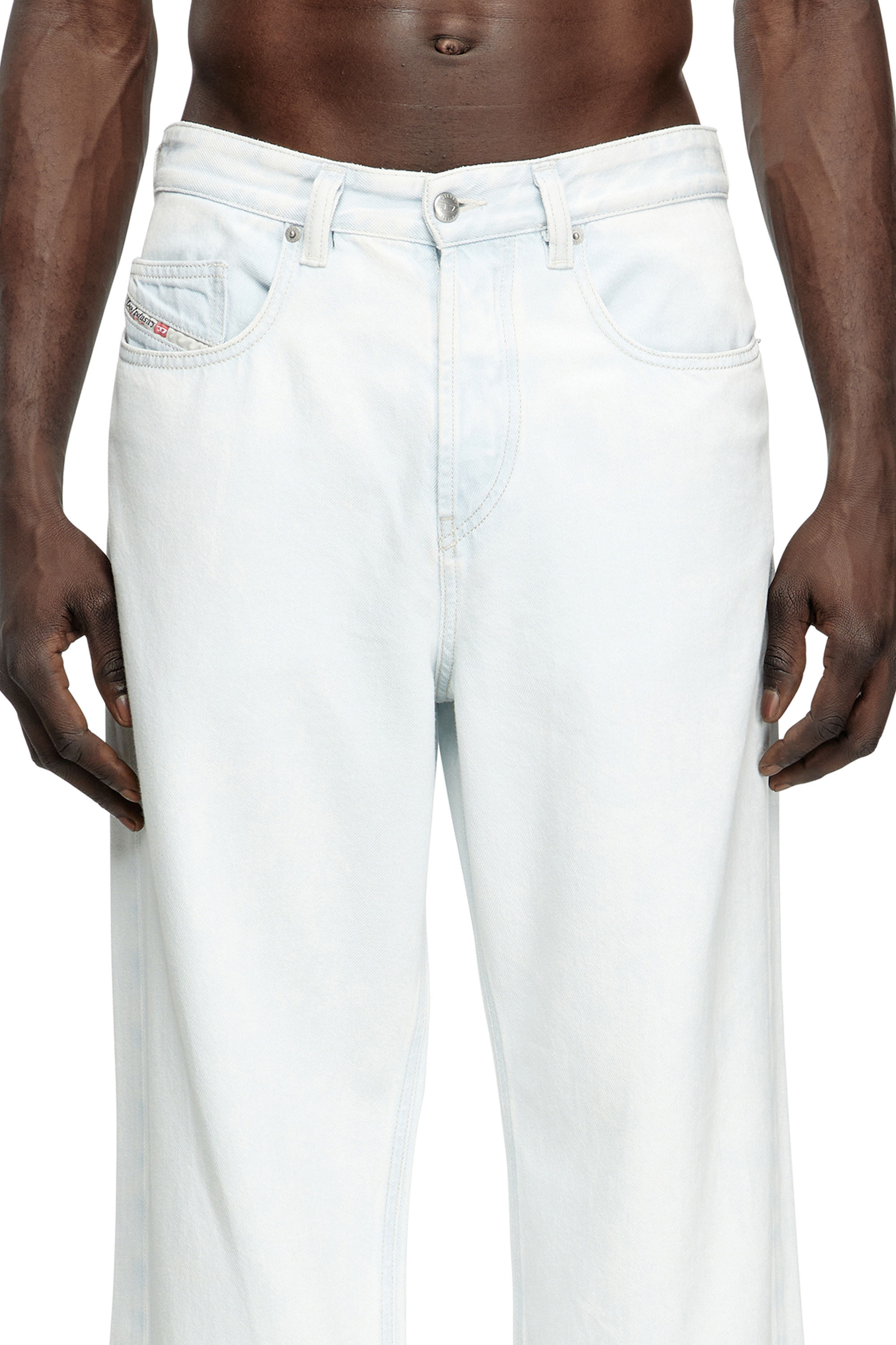 Relaxed Jeans 2001 D-Macro 09M08, Light Blue Diesel - Man's Relaxed Jeans 2001 D-Macro 09M08, Light Blue - 5
