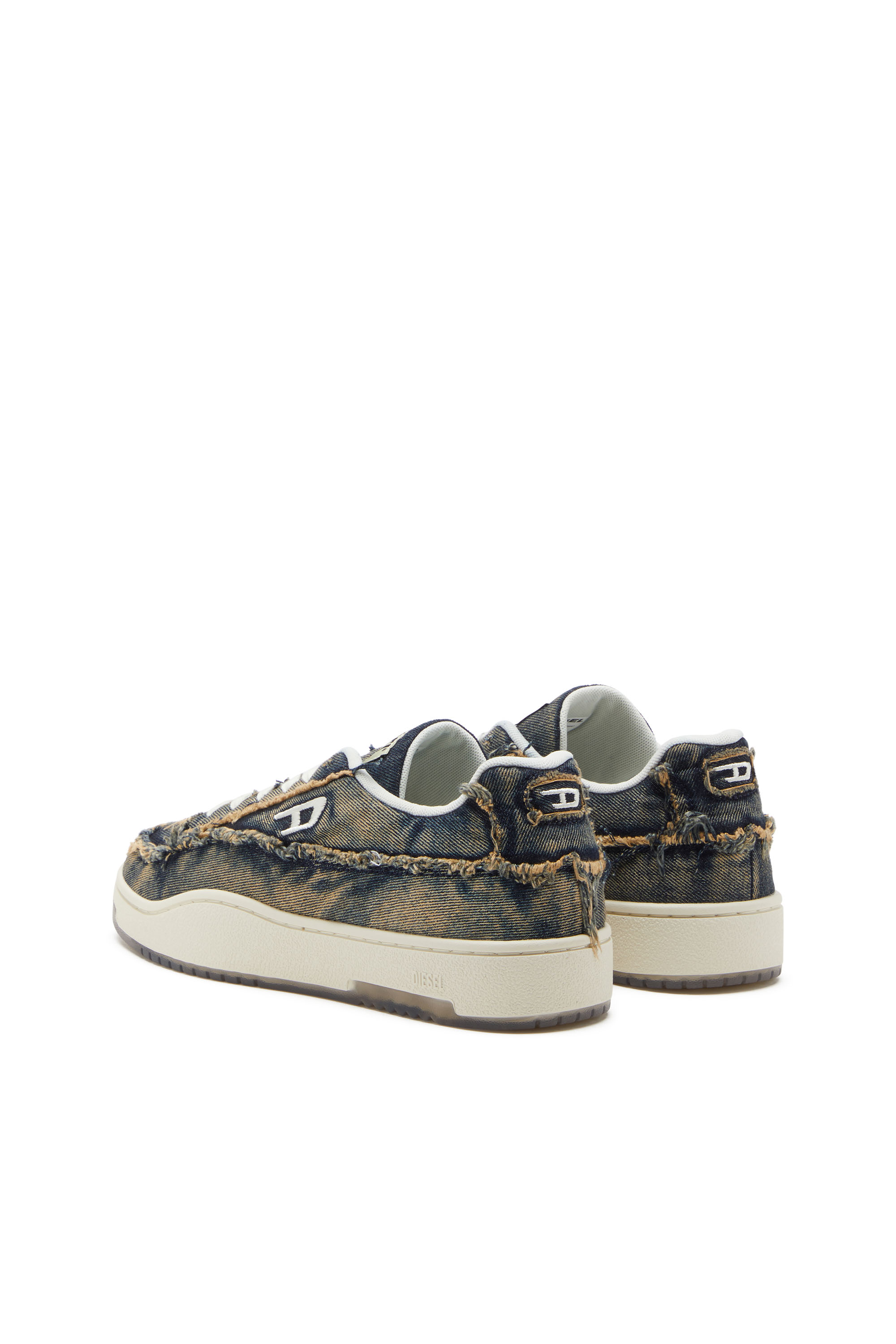 S-TRACKER-D LOW, Blue Diesel - S-TRACKER-D LOW, Man's S-Tracker-D-Frayed denim sneakers with transparent sole in Blue - 3